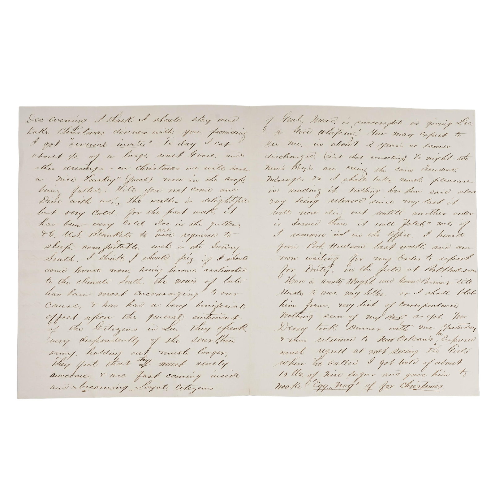 Union Soldier's Confederate Wartime Letter (1 of 1)