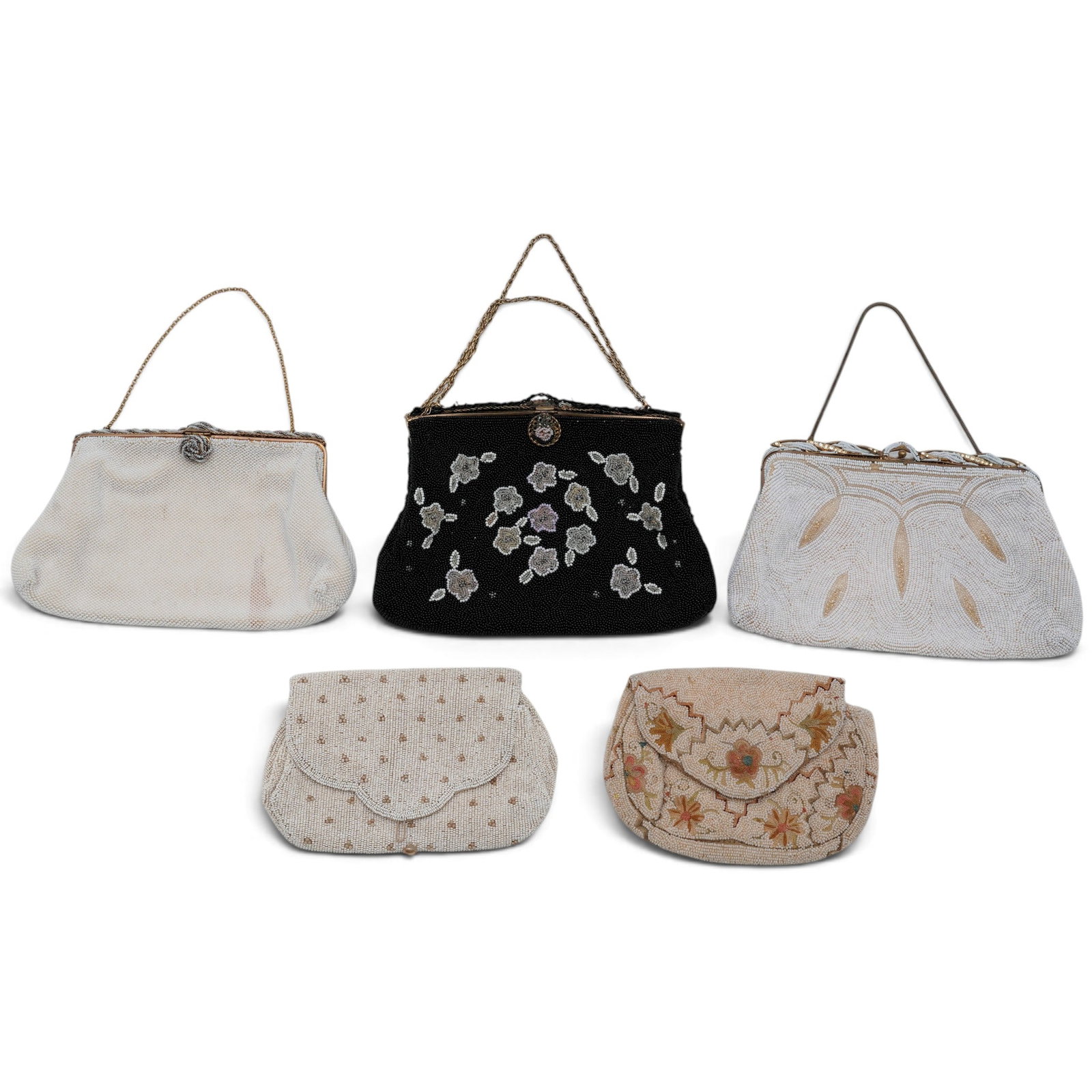 (5pc) Antique Beaded Hand Made Evening Purses (1 of 4)