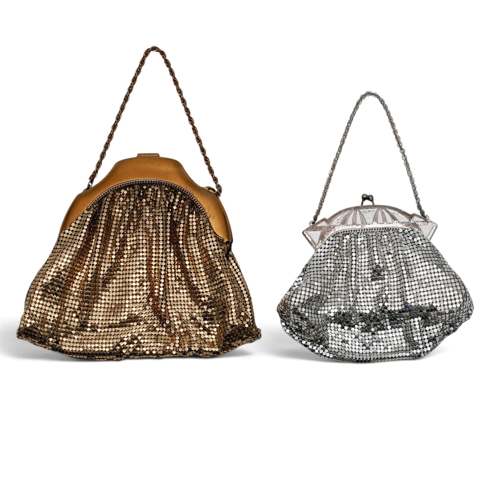 (2 pc) Whiting & Davis Silver & Gold Tone Mesh Purses (1 of 2)