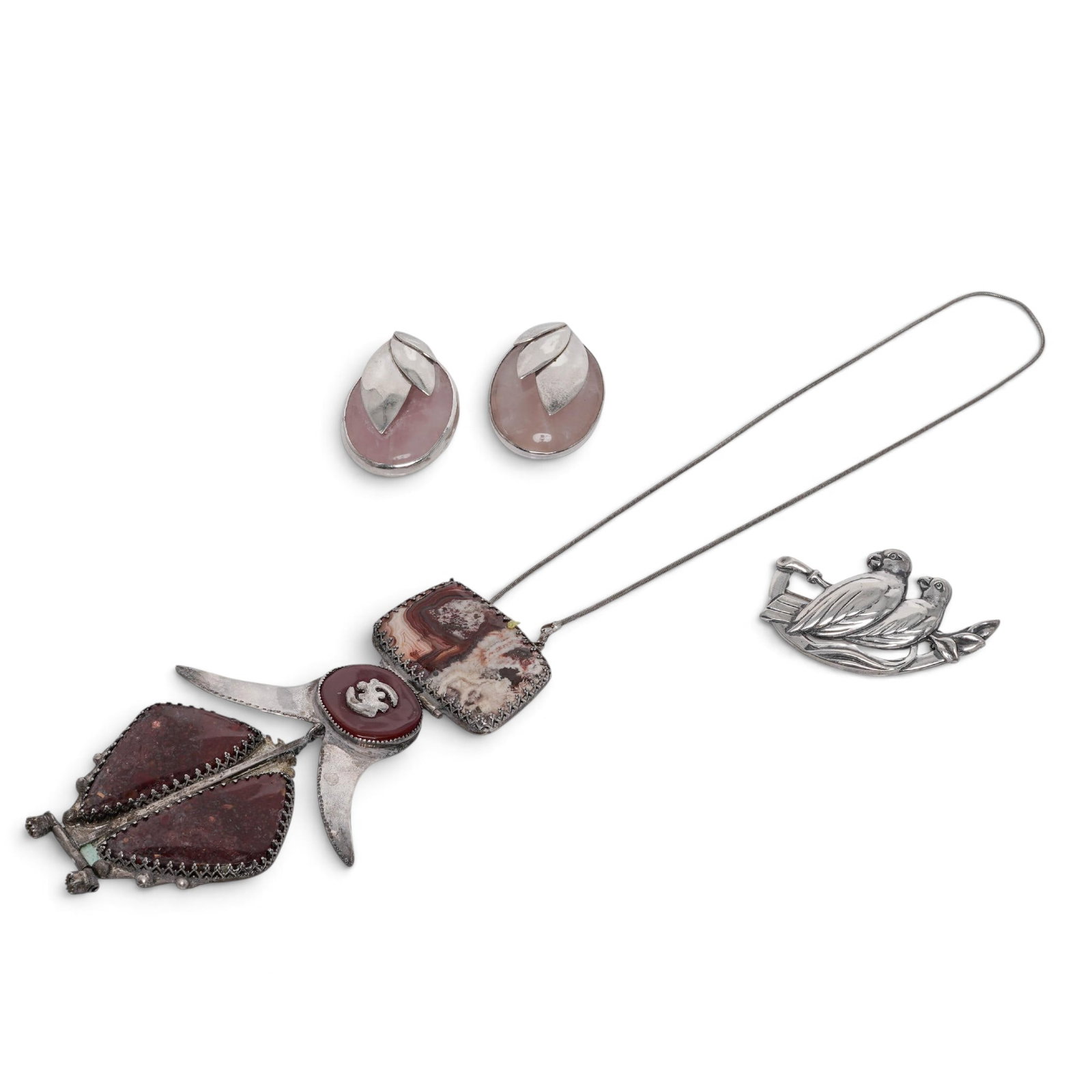 (4 pc) Grouping of Sterling Silver & Semi-Precious Stone Jewelry (1 of 14)