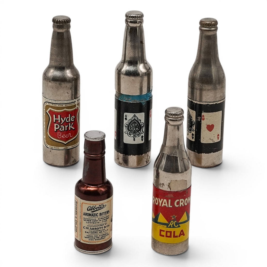 (5 pc) Bottle Shaped Cigarette Advertising Lighters (1 of 6)
