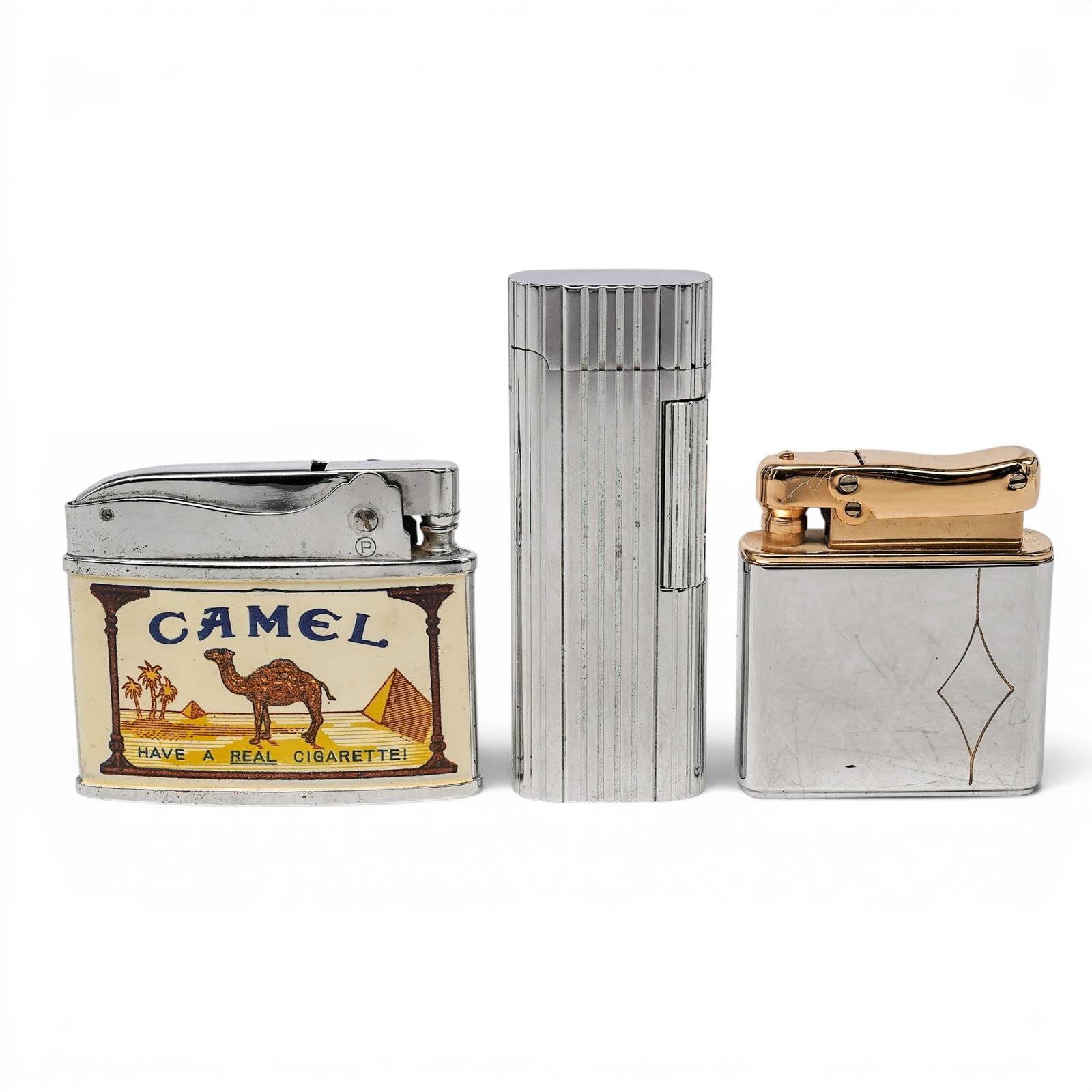 (3 pc) Vintage Pocket Lighters Zippo & Boxed Colibri Set (1 of 8)