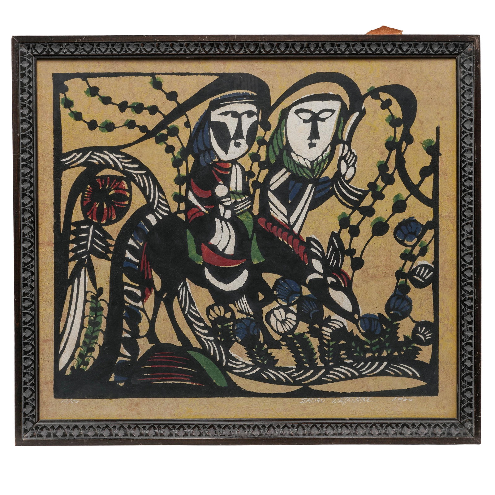 Sadao Watanabe (Japanese, 1913–1996) Katazome Woodblock (1 of 4)