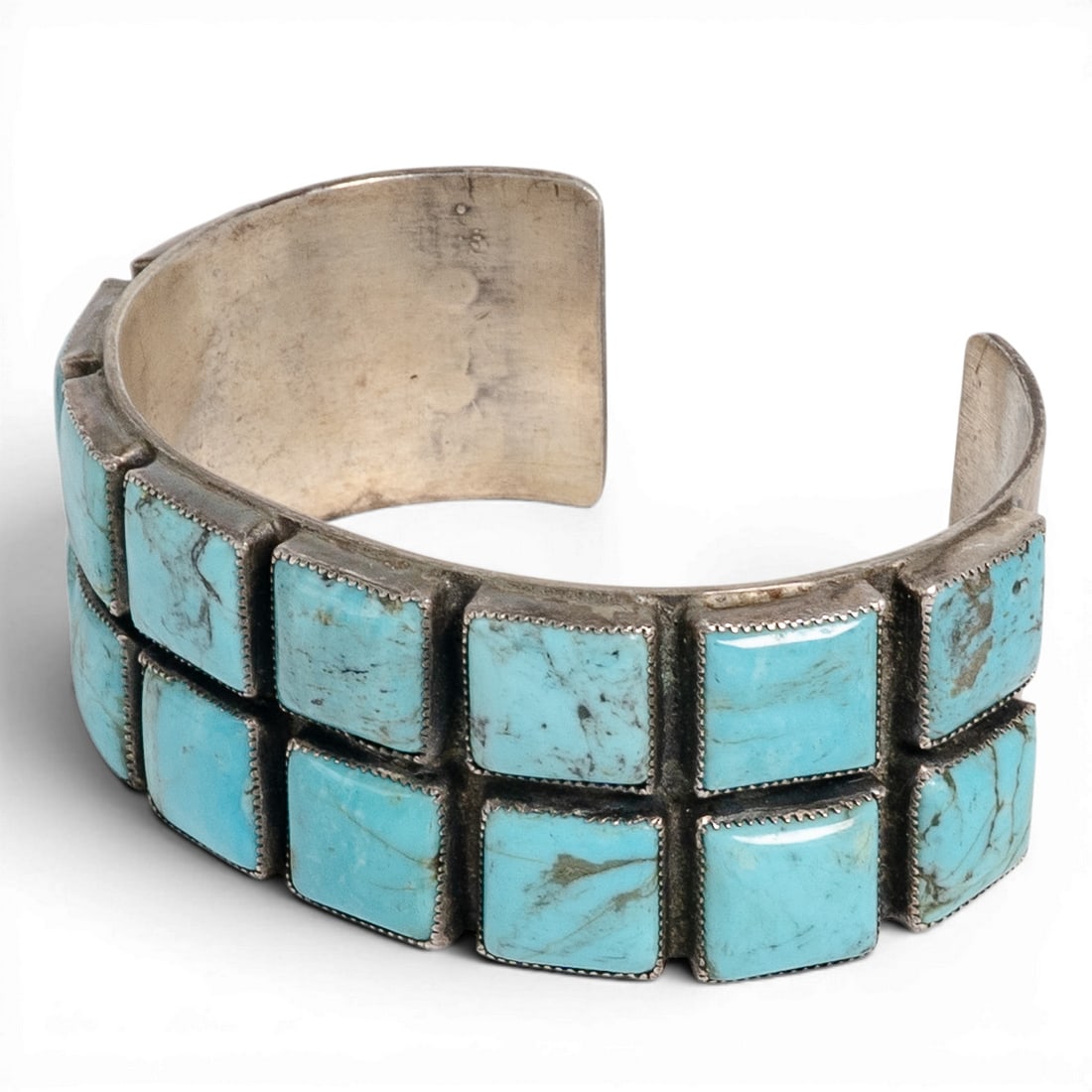 Vintage T. Benally Navajo Sterling Silver & Turquoise Cuff Bracelet (1 of 6)