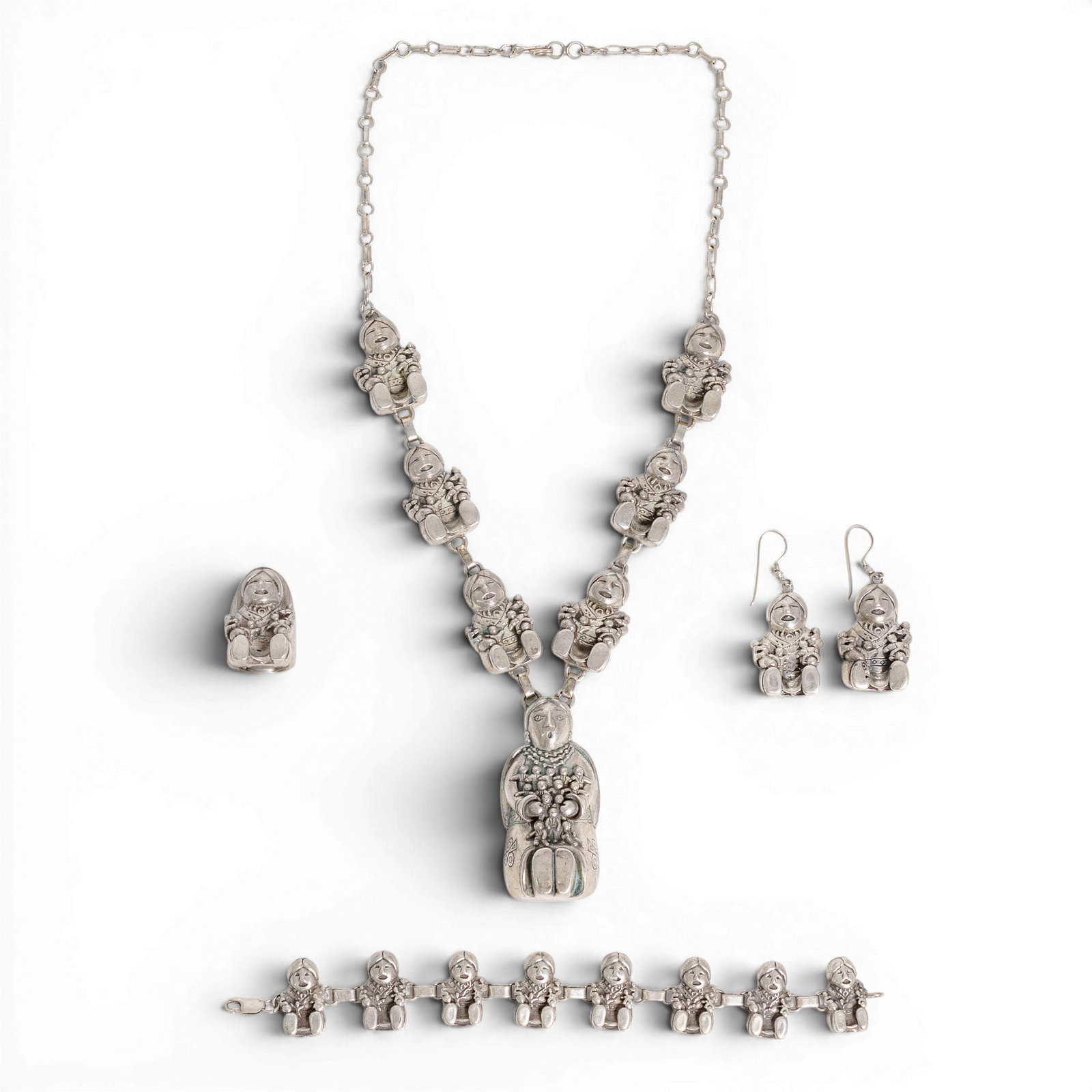 Carol Felley Sterling Silver 3D Storyteller Jewelry Suite (1 of 7)