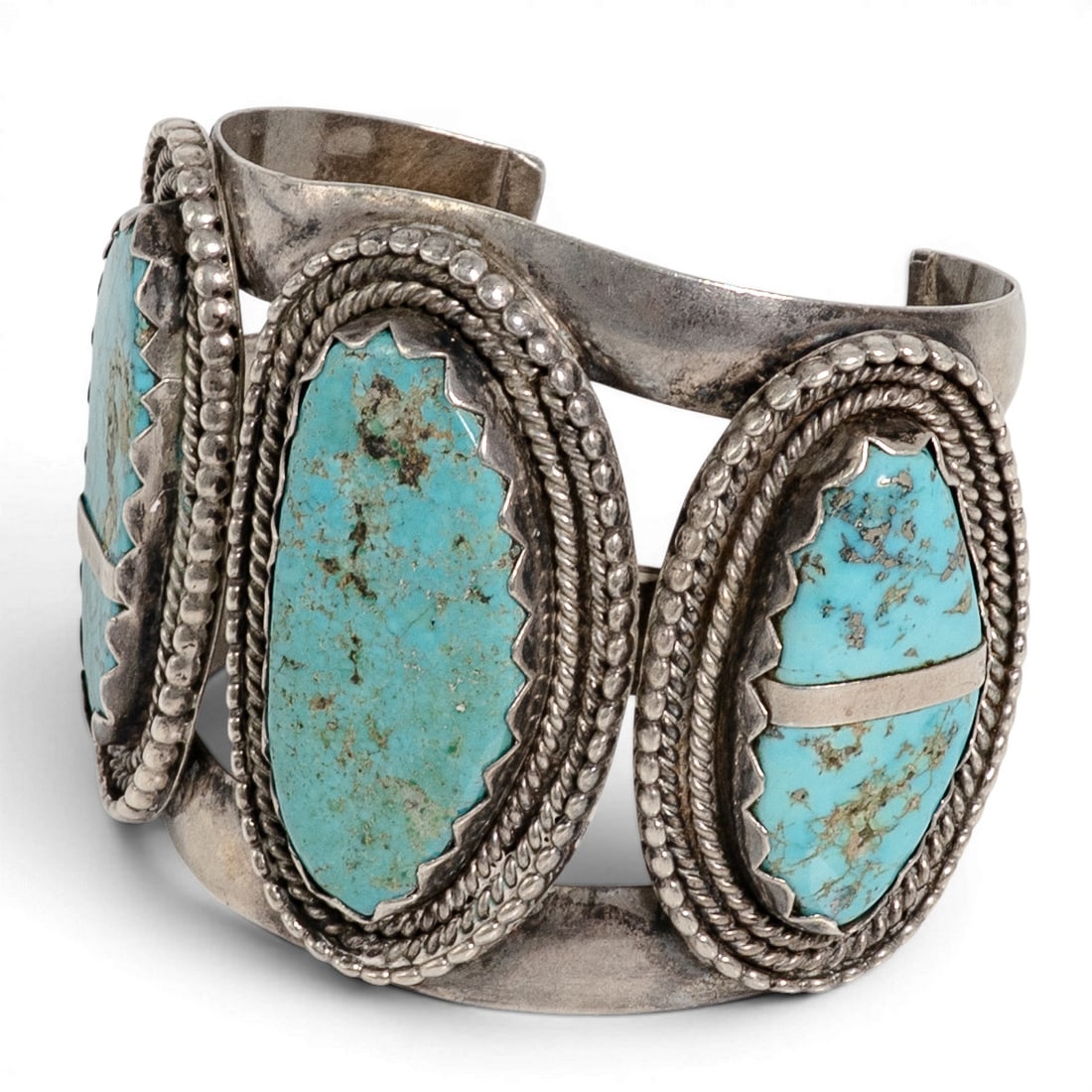 Vintage Navajo Sterling Silver & Turquoise Cuff Bracelet (1 of 5)