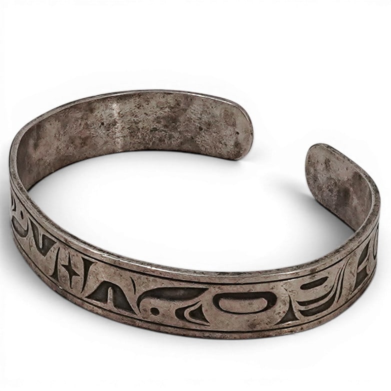 Vintage Metal Arts Group Sterling Silver Overlay Cuff Bracelet (1 of 7)