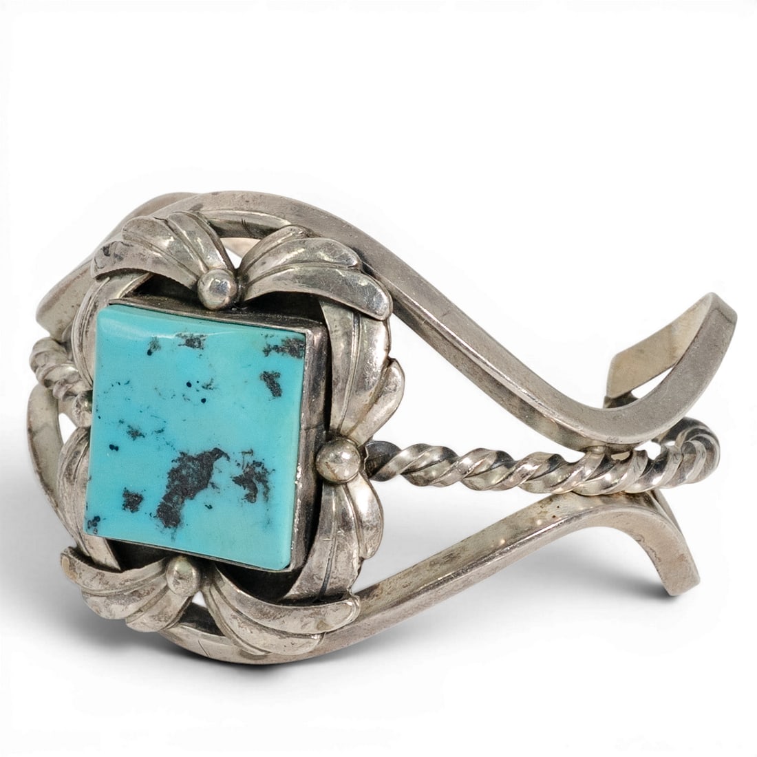 Vintage William J. Johnson Navajo Sterling Silver & Turquoise Cuff Bracelet (1 of 5)
