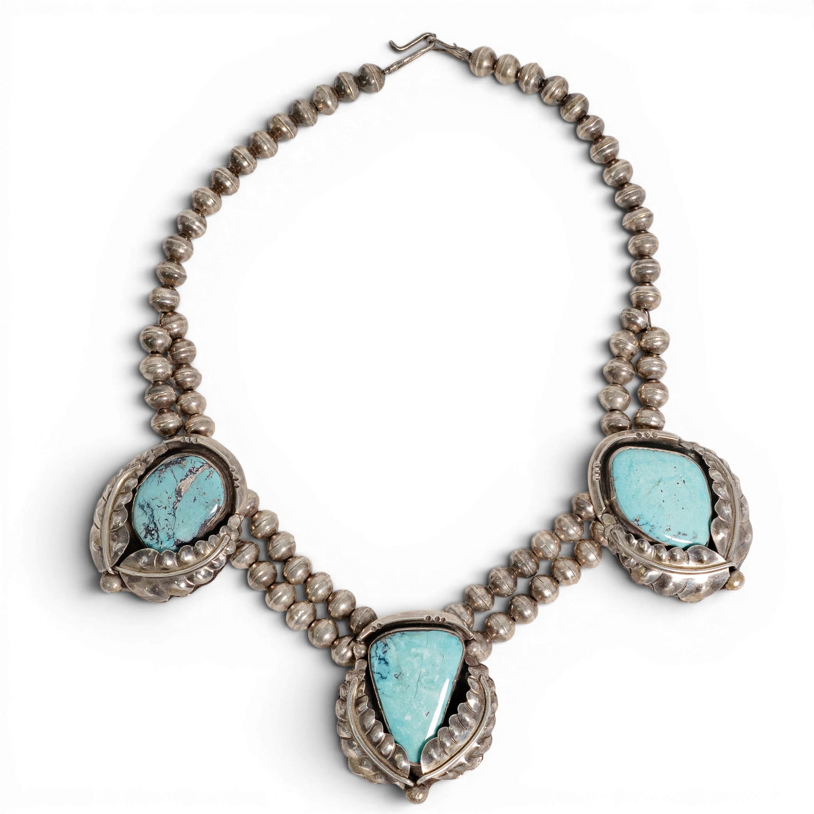 Vintage Lambert Homer Jr. Zuni Sterling Silver & Turquoise Station Necklace (1 of 4)