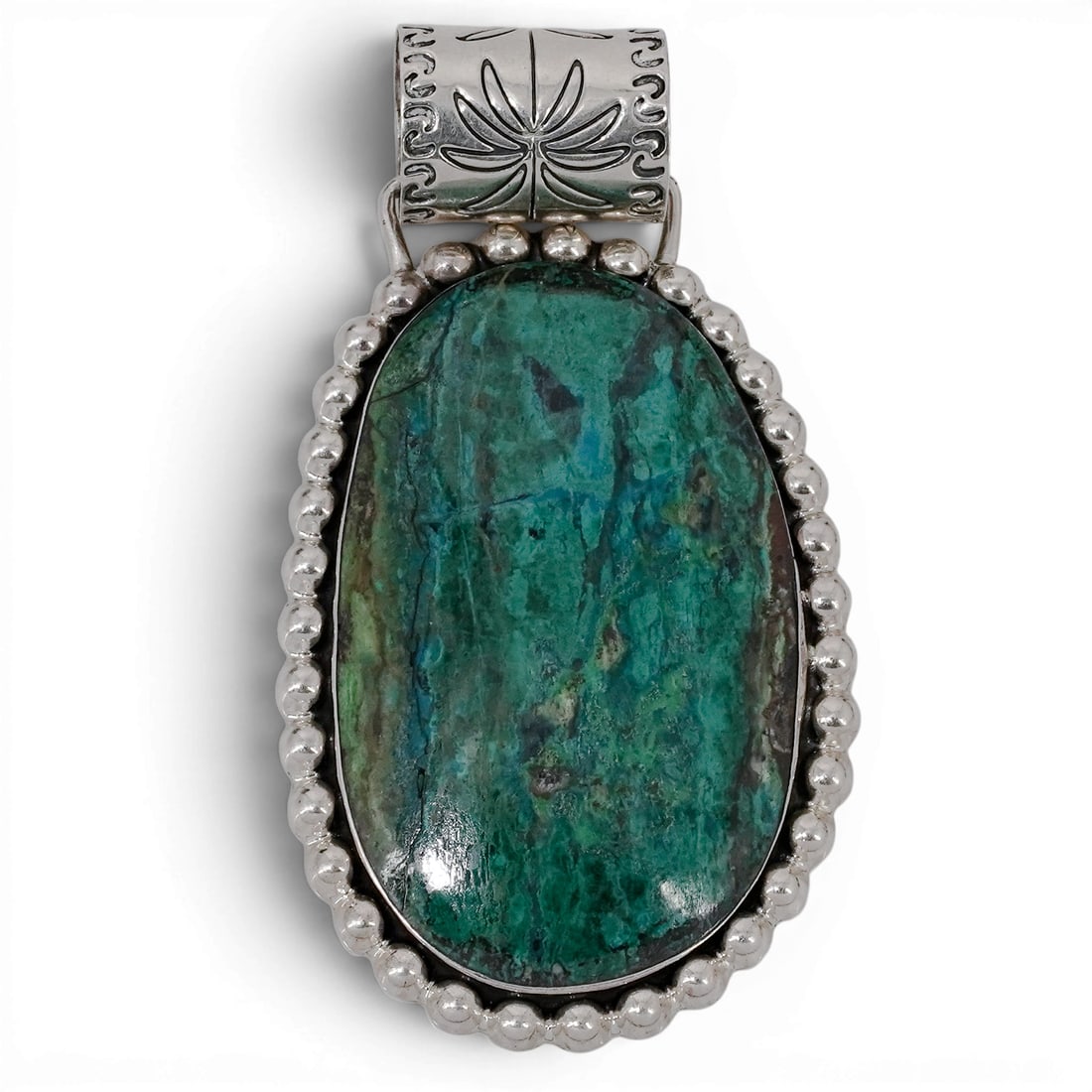 Vintage House of Bangles Mexican Sterling Silver & Large Chrysocolla Pendant (1 of 4)