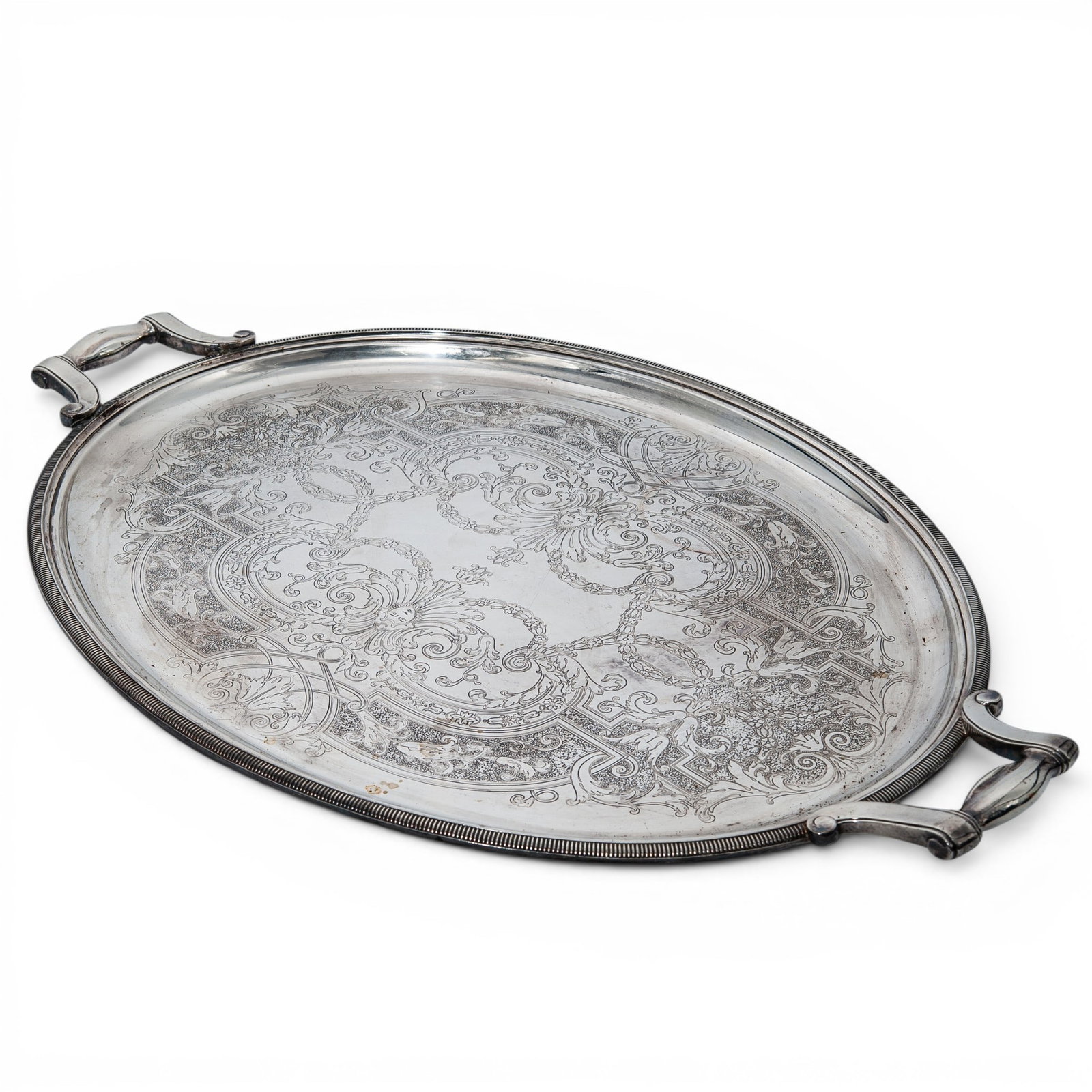 Christofle Gallia Silverplated Engraved Handled Tray (1 of 5)