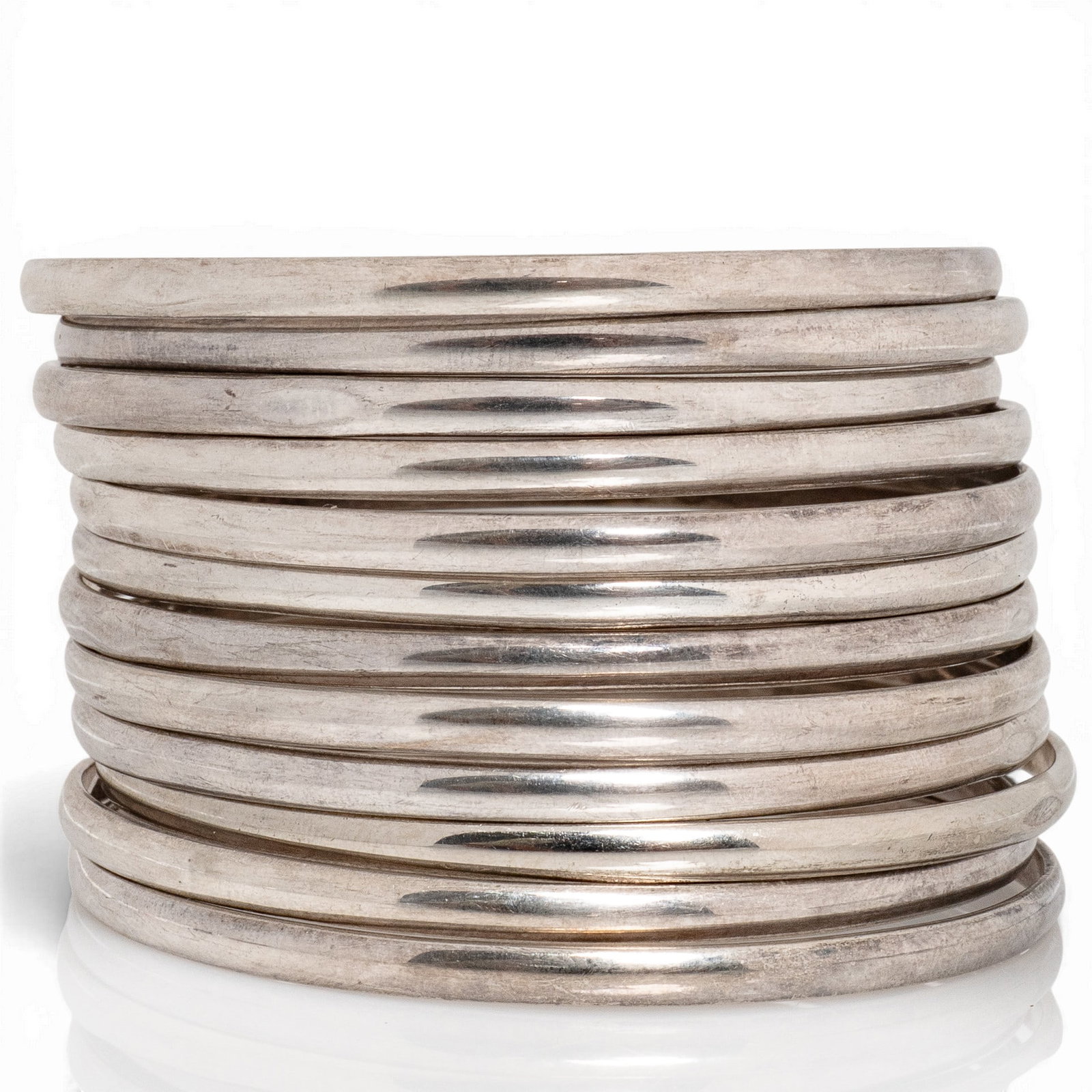 (12 Pcs) Sterling Silver Bangle Bracelet Set (1 of 3)
