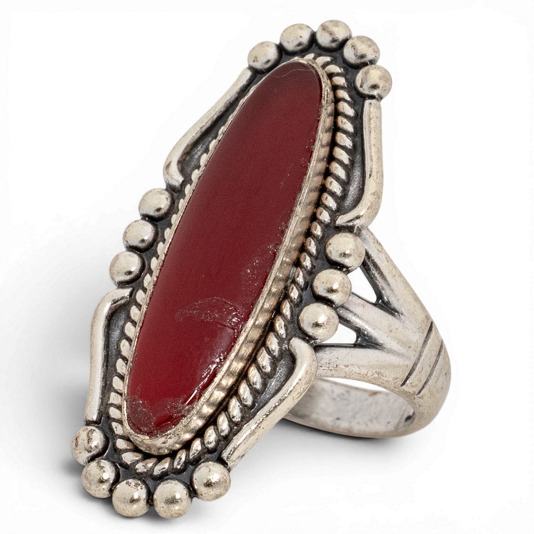 Vintage Southwest Sterling Silver & Carnelian Ring Signed (1 of 4)