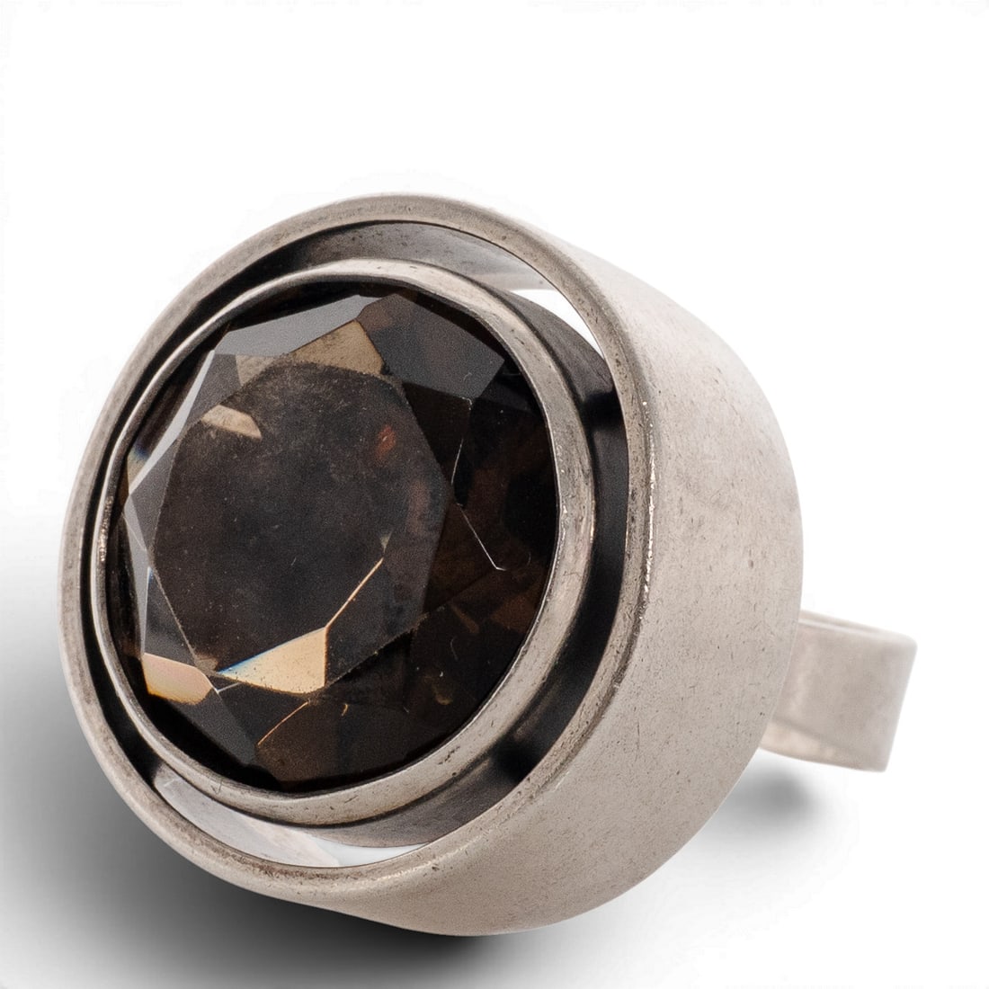 Vintage Erik Granit Sterling Silver & Smoky Quartz Ring (1 of 6)