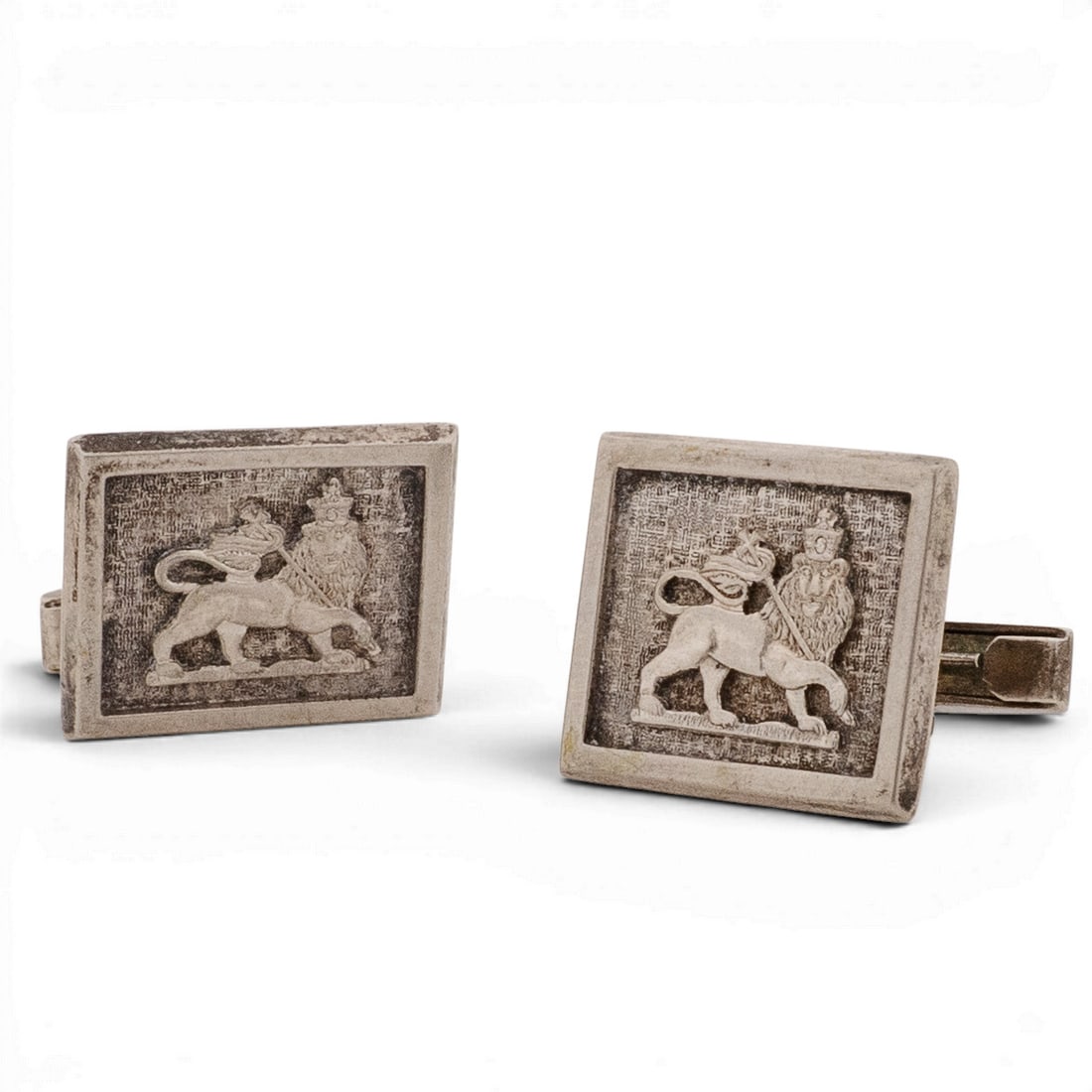 (2 Pcs) Ethiopian Lion of Judah .800 Silver Cufflinks (1 of 5)