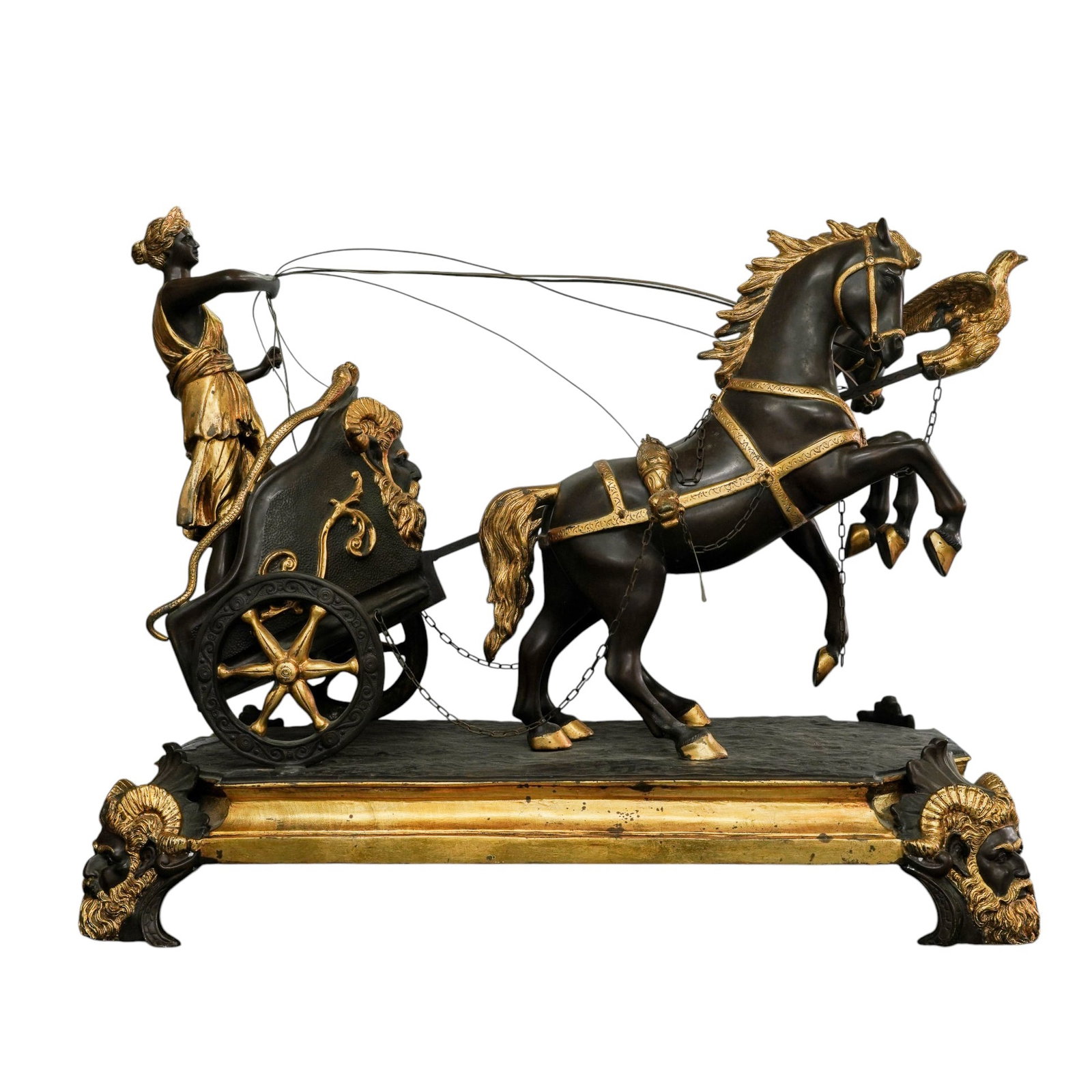 Vincenzo Salomone Gilt & Patinated Bronze Chariot Sculpture (1 of 13)
