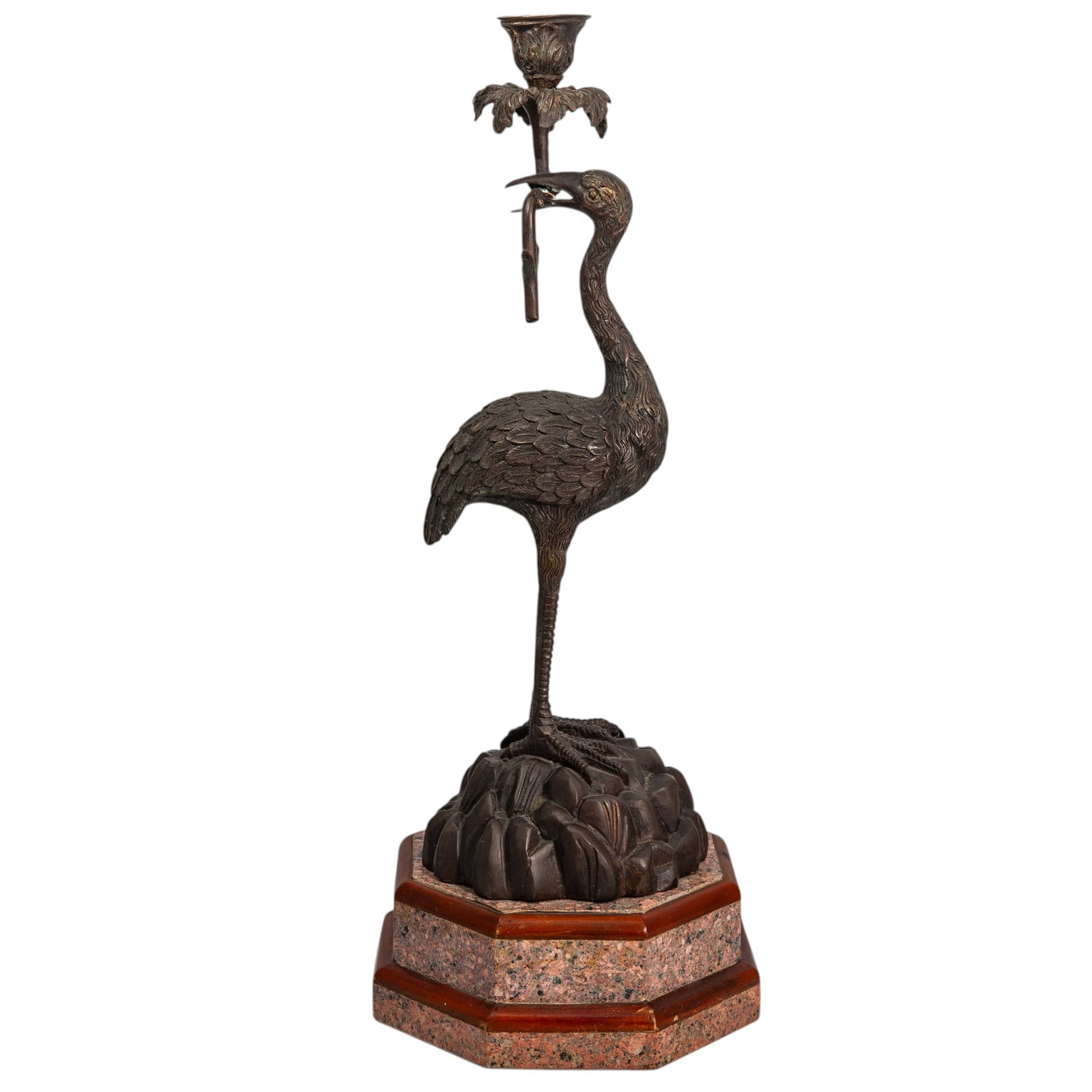 Antique Thomas Abbott-Style Bronze Heron Candlestick (1 of 7)