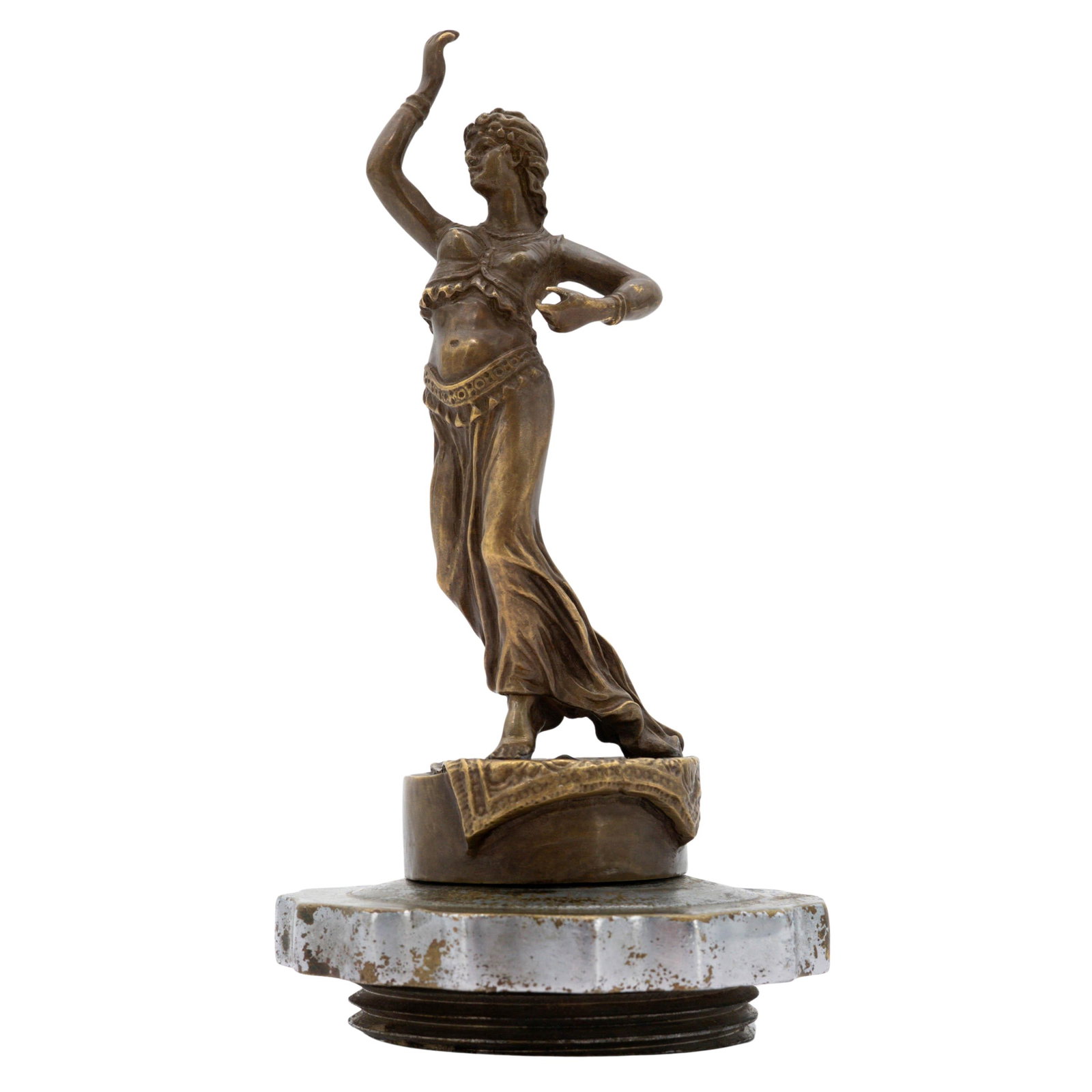 Fritz Bermann (Austrian, 1893-1967) Art Deco Bronze Dancer Sculpture: Fritz Bermann (Austrian, 1893-1967) Art Deco Bronze Dancer Sculpture Circa 1920-1930. Austrian This Art Deco bronze figurine depicts a Middle Eastern belly dancer, expertly crafted by the renowned Fri