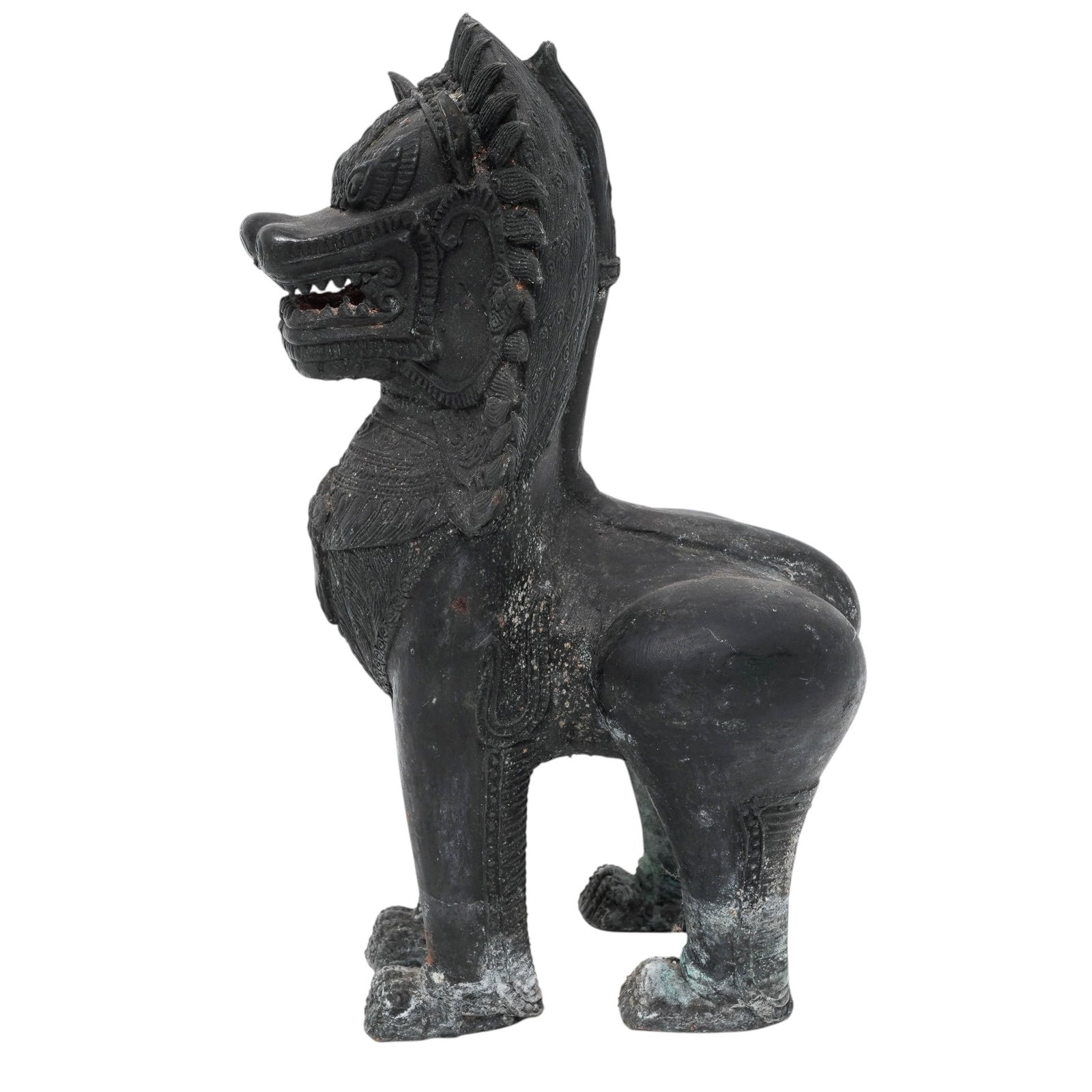 Vintage Patinated Bronze Thai "Singha" Guardian Lion (1 of 5)