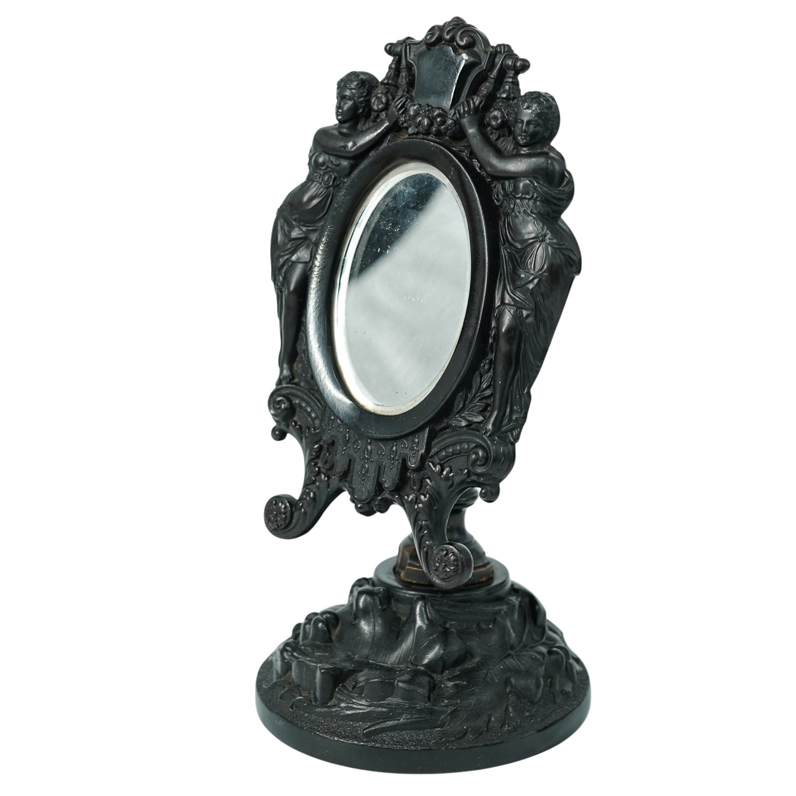 Antique Victorian Carved Wooden Table Mirror (1 of 4)