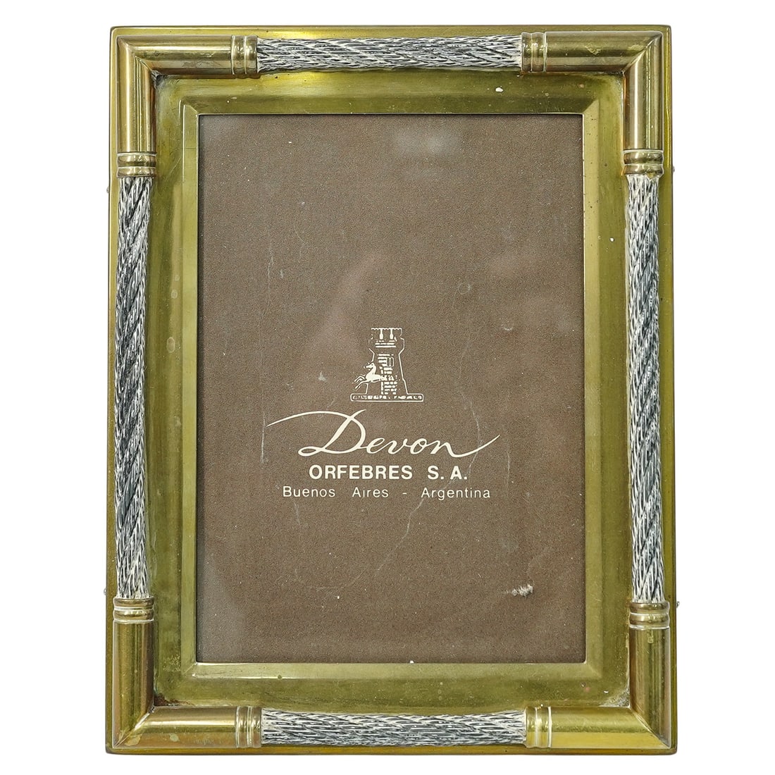 Devon Orfebres S.A. Designer Brass Picture Frame: Devon Orfebres S.A. Designer Brass Picture Frame 20th century, Argentinian Devon Orfebres S.A. is an artisan metal work and silversmithing company based in Buenos Aires, Argentina. The company is know