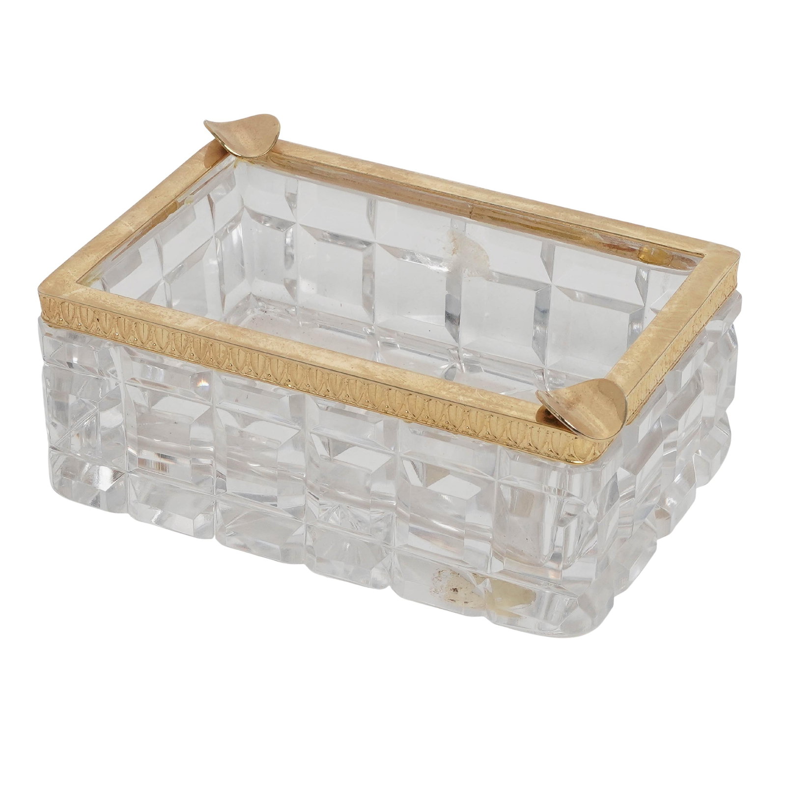 French Regency Cut Crystal & Gilt Bronze Ashtray (1 of 5)