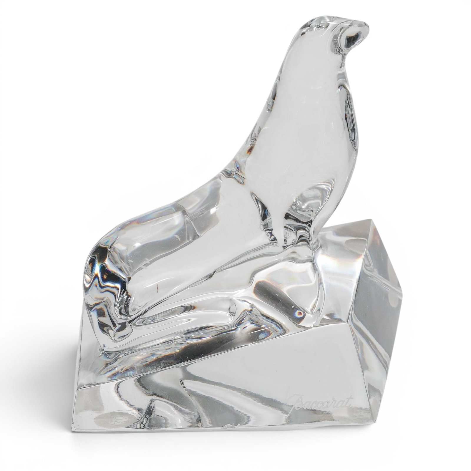 Baccarat France Clear Crystal Seal Paperweight (1 of 8)