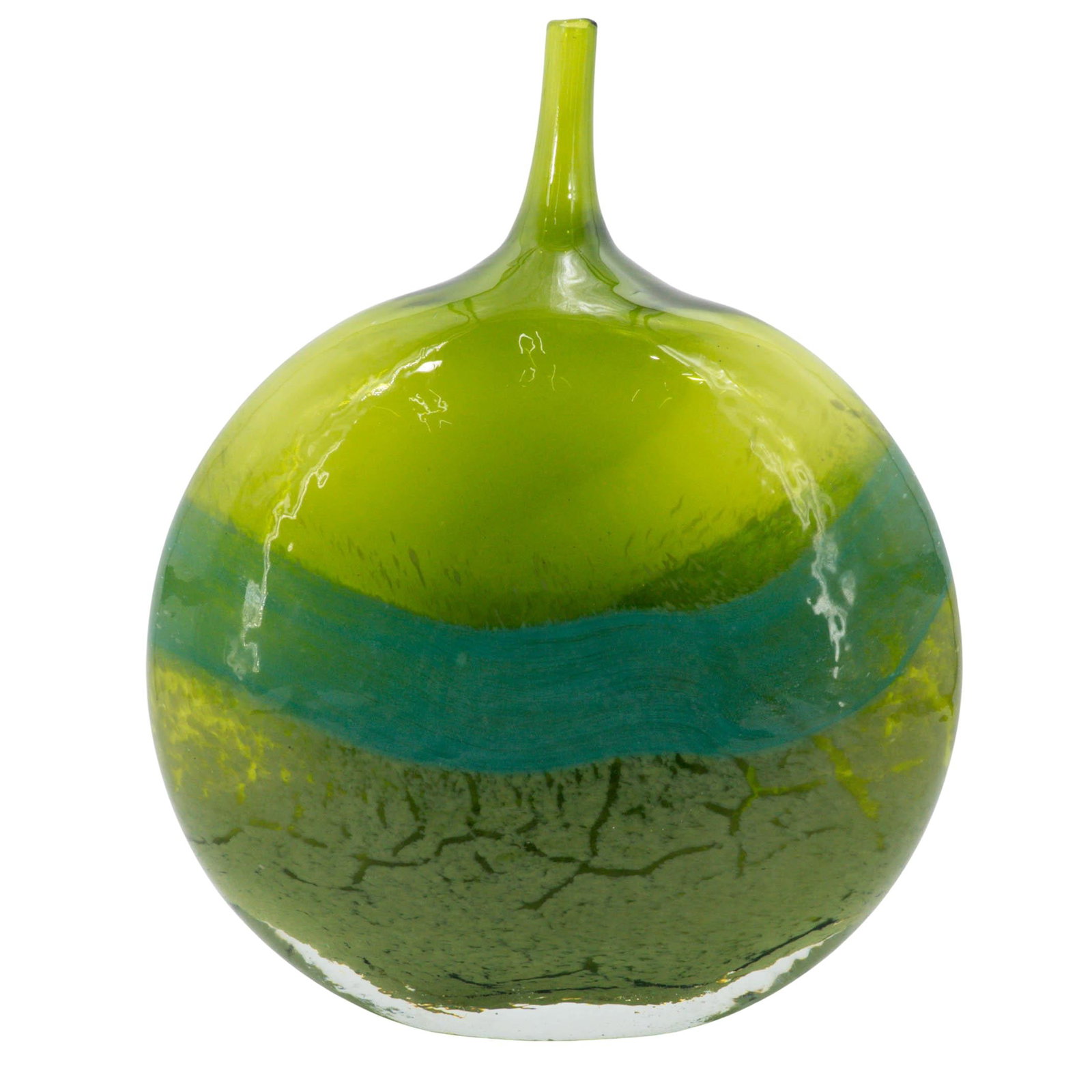 Vintage Murano Green & Teal Glass Vase (1 of 6)