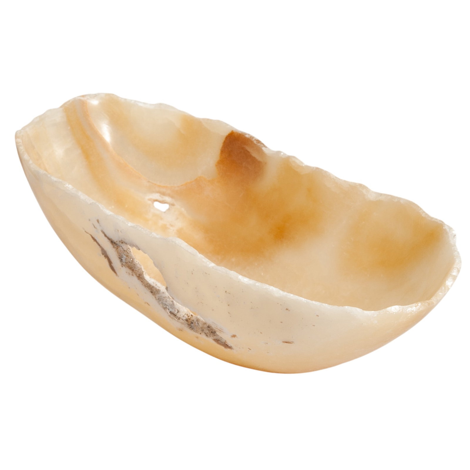 Hand-Carved Natural Honey Onyx Freeform Bowl (1 of 6)