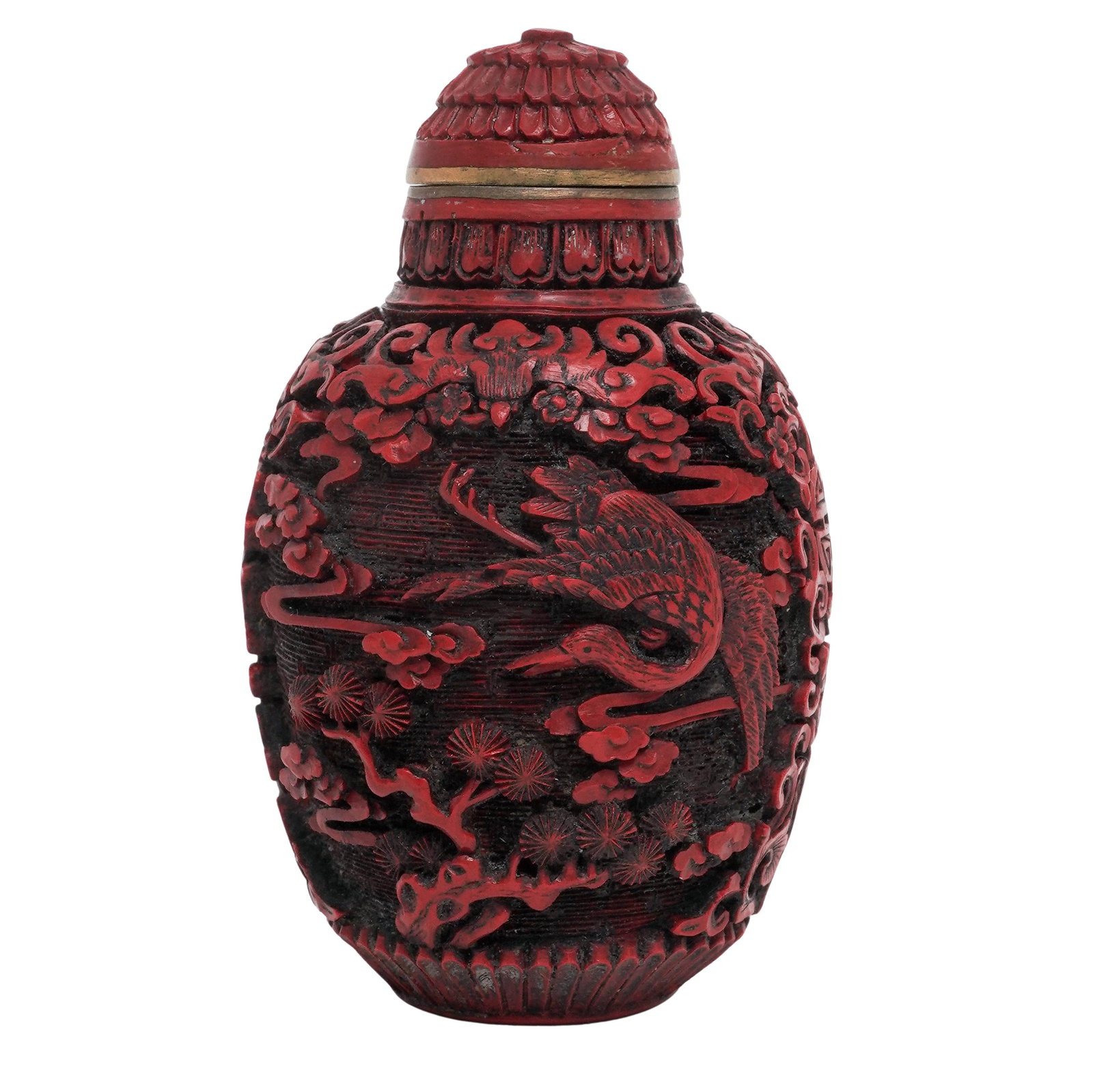 Chinese Cinnabar Lacquer Snuff Bottle (1 of 8)