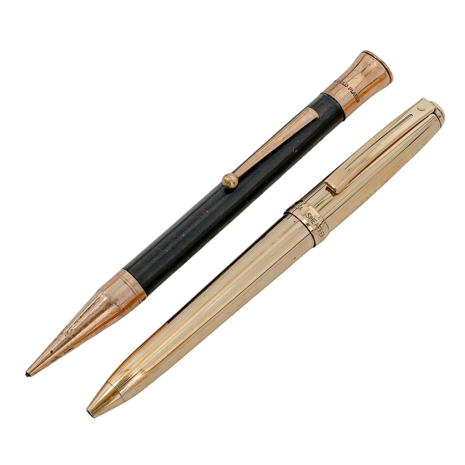 (2 pc) Grouping of Vintage Gold Plated Pen & Pencil (1 of 6)