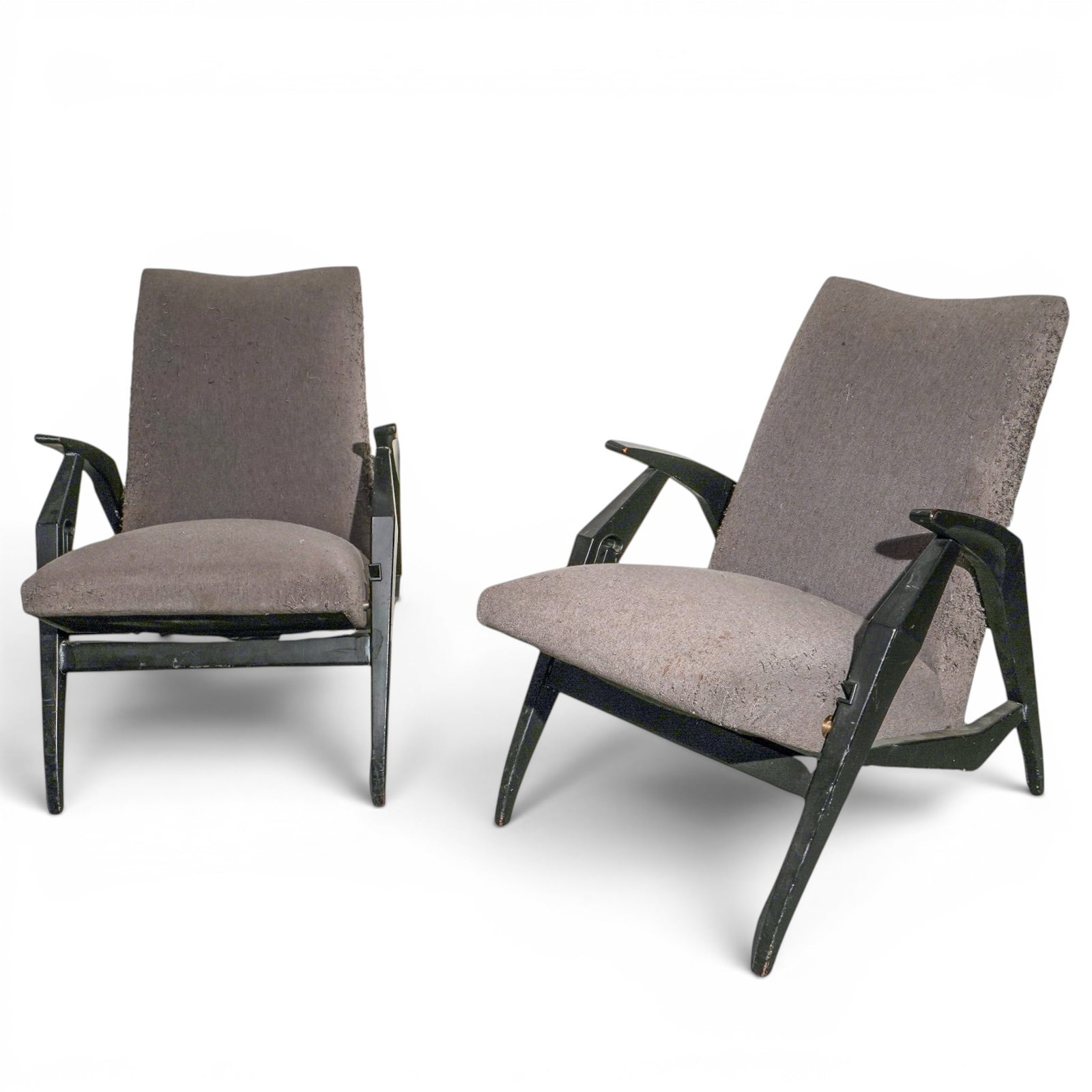 Pair of Designer Italian MCM Diminutive Reclining Armchairs (1 of 6)