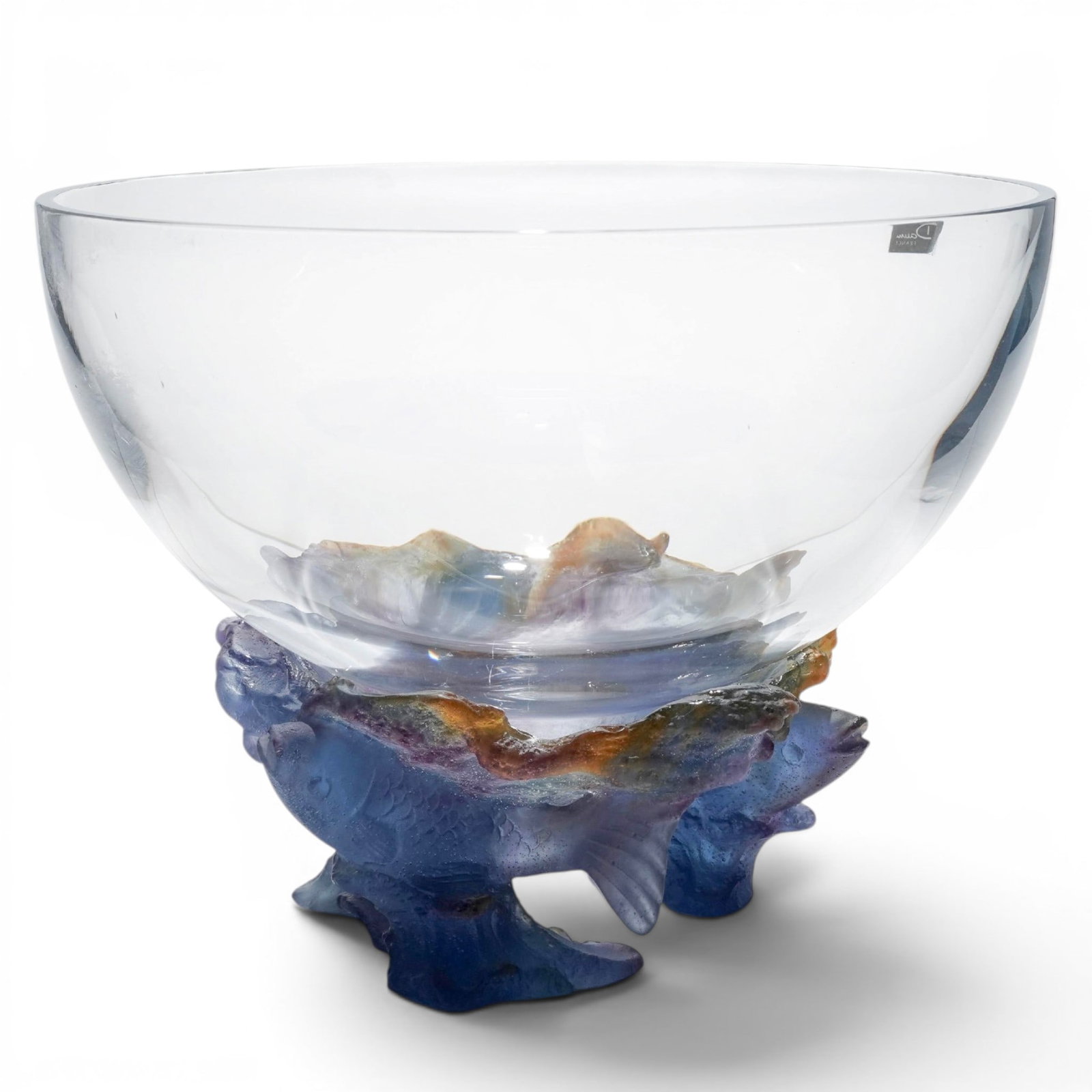 Daum Pate De Verre Art Glass Koi Fish Base & Bowl (1 of 8)