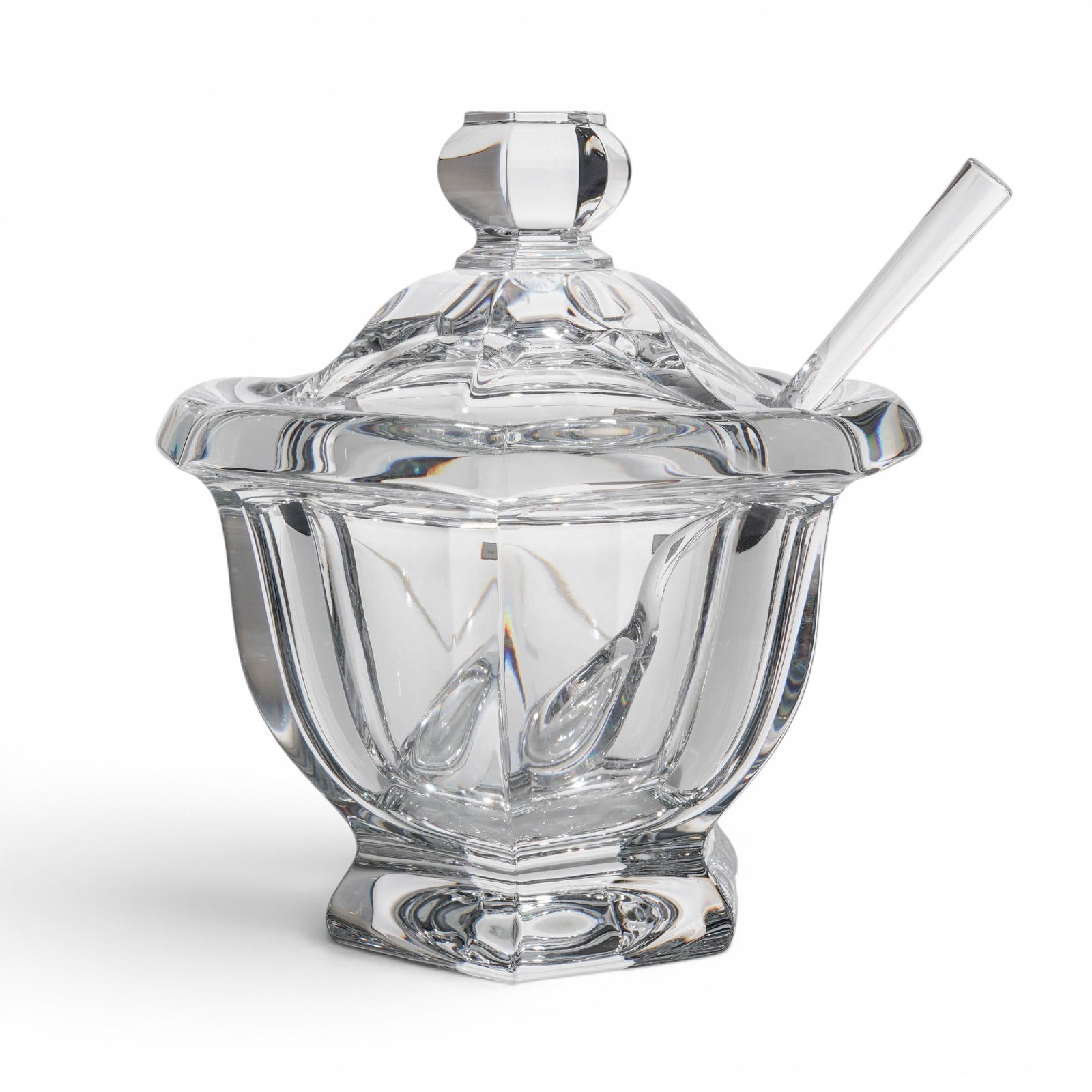 Baccarat Crystal "Harcourt Missouri"Condiment Set: Baccarat Crystal "Harcourt Missouri"Condiment Set 20th Cent., French Crafted from heavy lead crystal, it features the collection's iconic gem-like silhouette with wide, flat bevel cuts along the curve