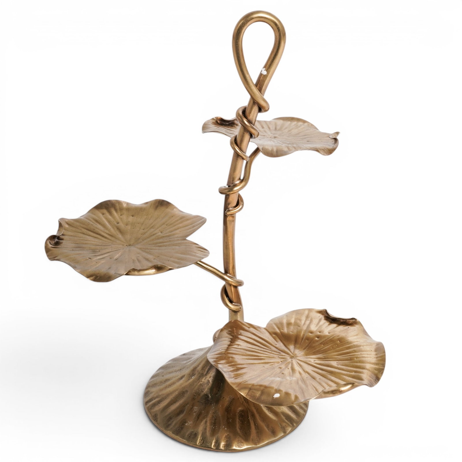 Jay Strongwater Three-Tiered Brass Lilly-Pad Stand (1 of 8)
