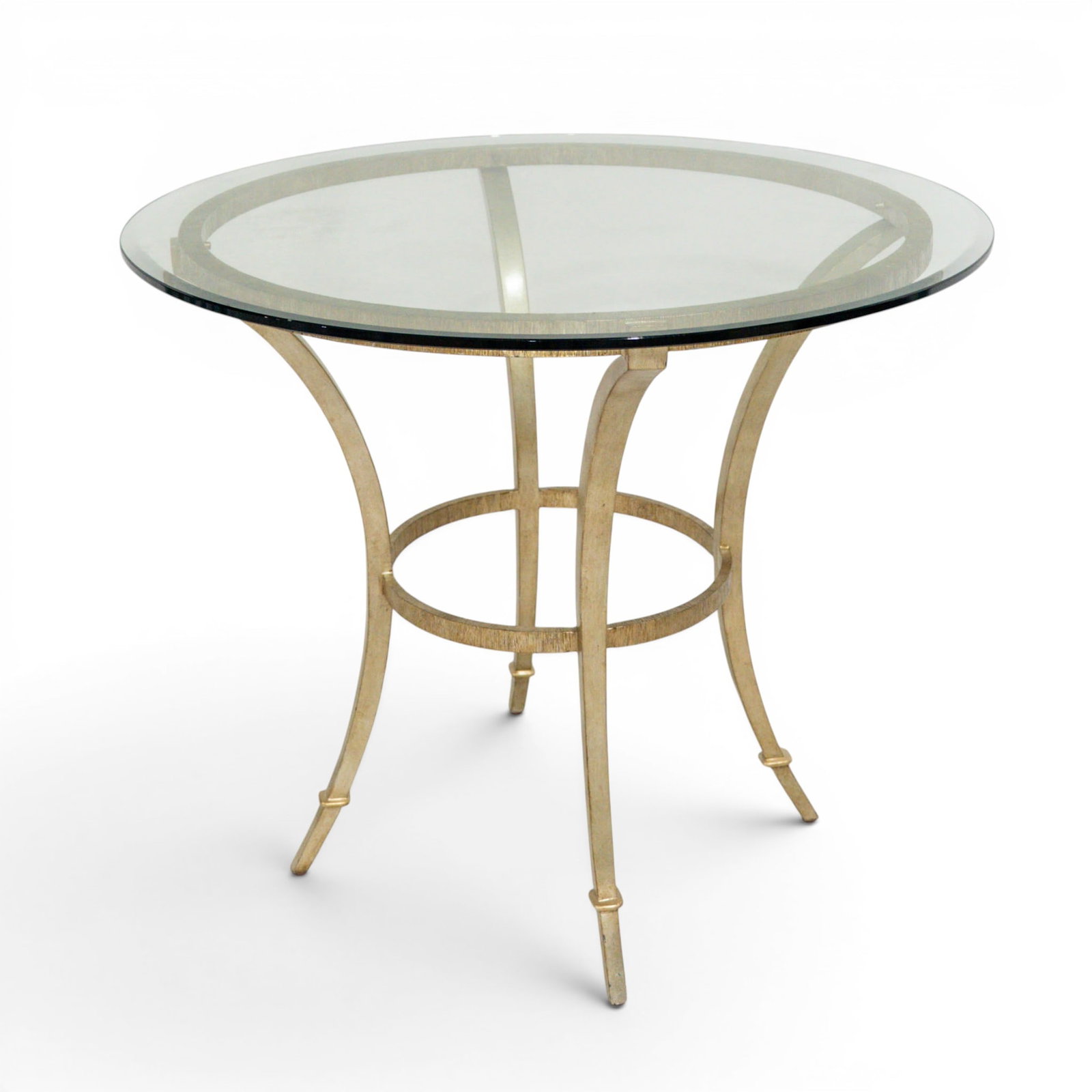 Round Gilt Metal & Glass Center Table (1 of 5)