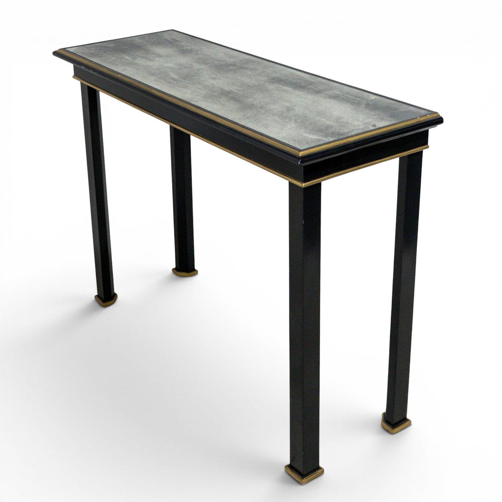 Black Lacquer Mirrored Console Table - 2