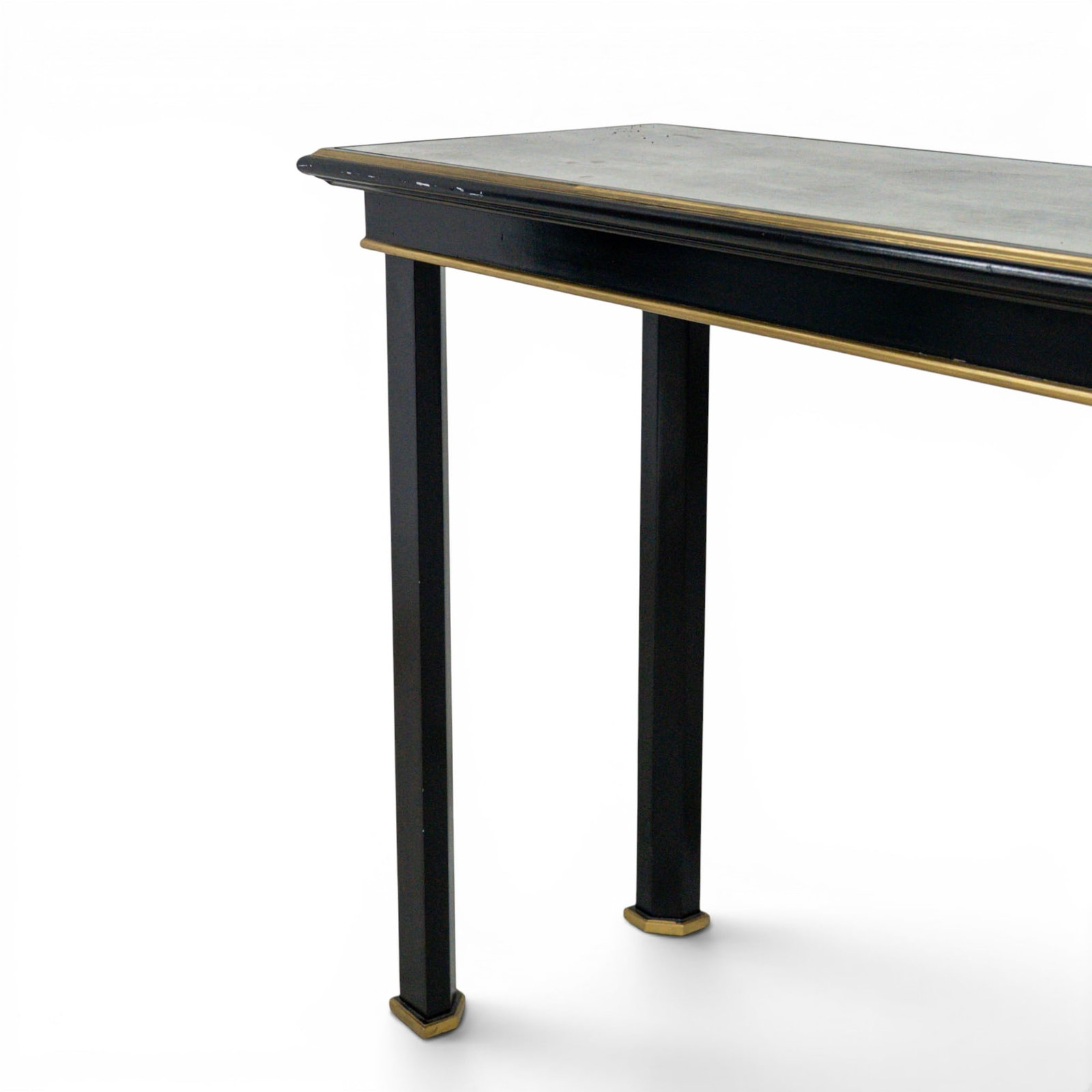 Black Lacquer Mirrored Console Table - 4