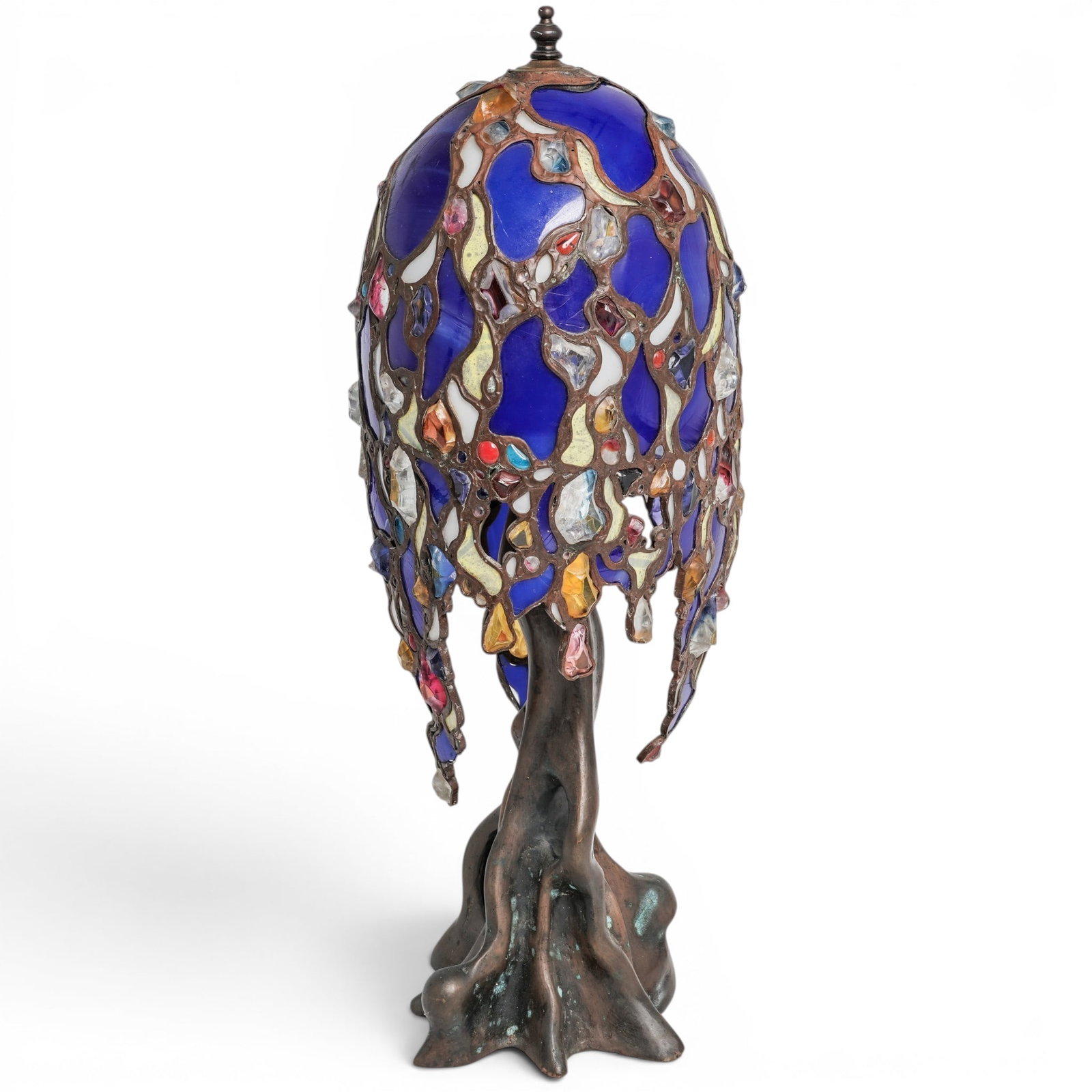 Tiffany Style "Wisteria" Brass Table Lamp (1 of 12)