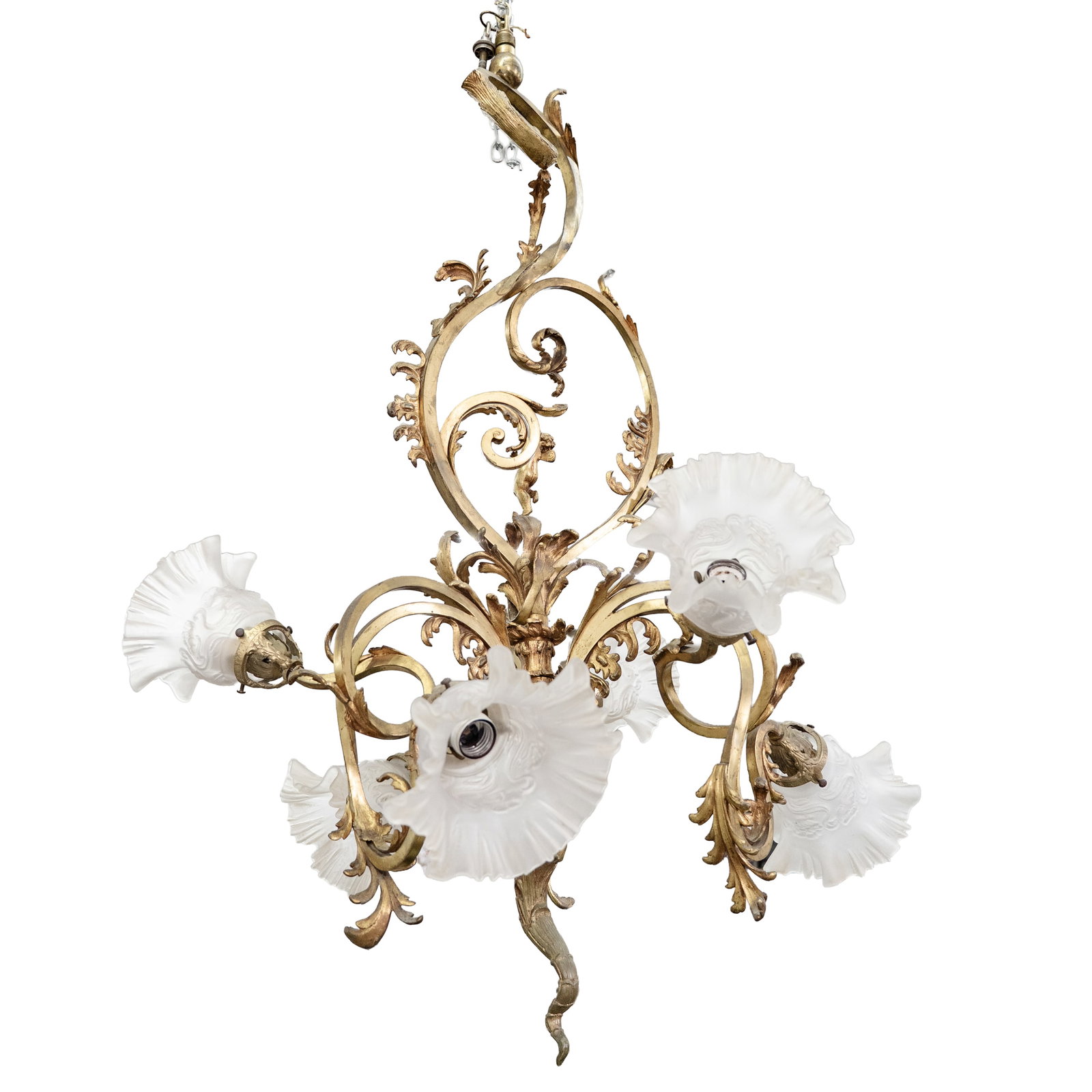 Antique French Rococo Gilt Bronze Cherub Chandelier (1 of 6)