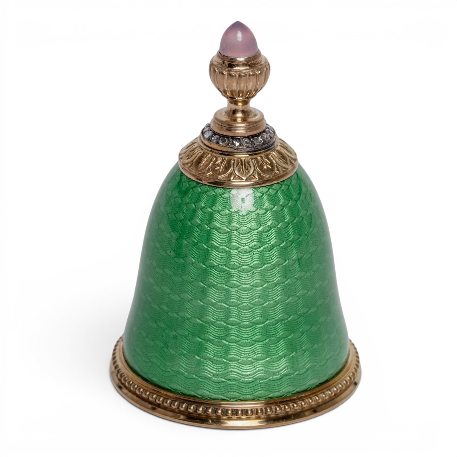Imperial Faberge Era Silver-Gilt Diamond & Guilloche Perfume Bottle (Henrik Wigstrom) (1 of 10)
