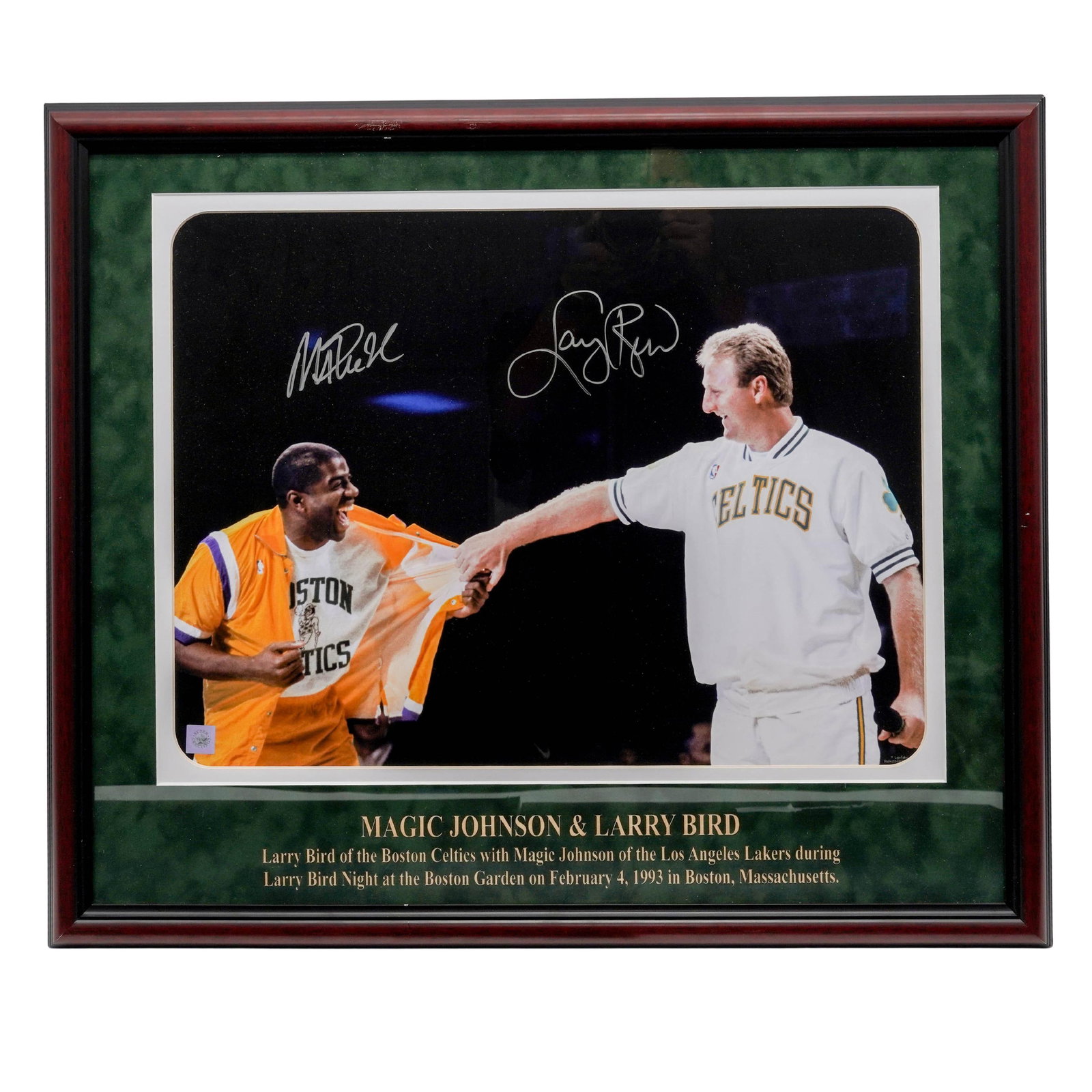Magic Johnson & Larry Bird NBA Signed Photo by Steve Lipofsky w/ COA (1 of 7)