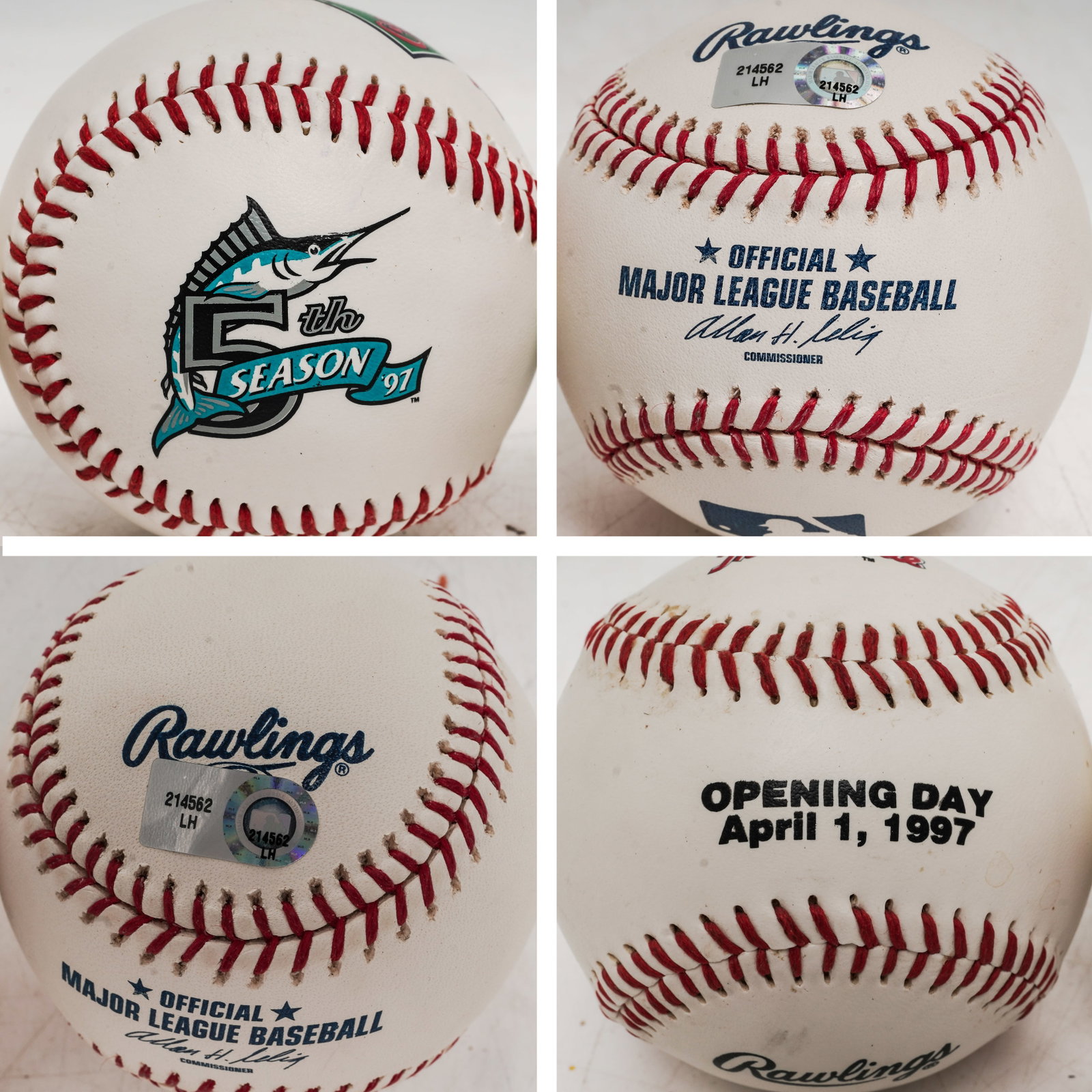 (4 pcs) Florida Marlins Signed Baseballs - 2
