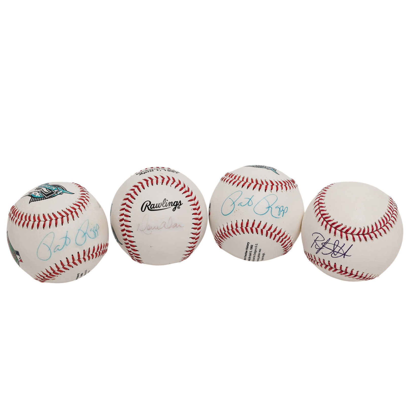 (4 pcs) Florida Marlins Signed Baseballs - 3