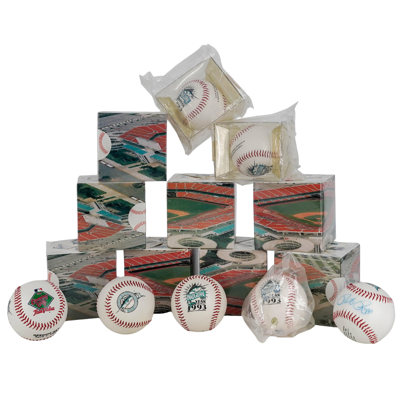 (16 pc) Miami Marlins Inaugural/Commemorative Baseballs (1 of 10)