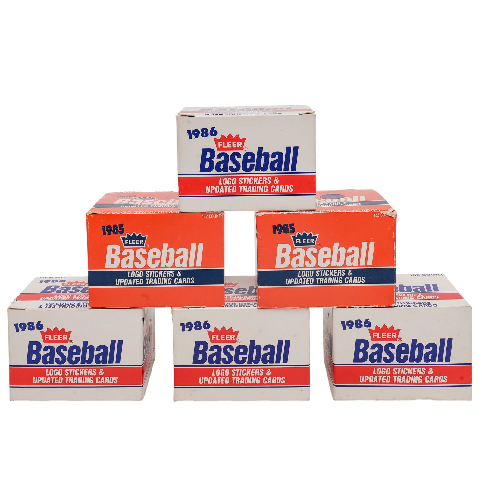 (6pc) 1980s Fleer Baseball Card Boxes (1 of 4)