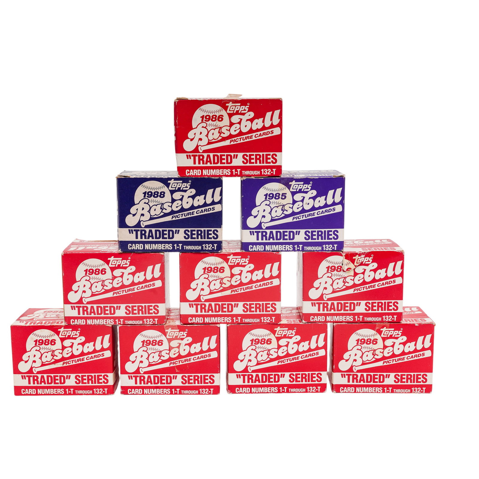 (10pc) 1980s Topps Baseball Traded Series Box Sets (1 of 6)