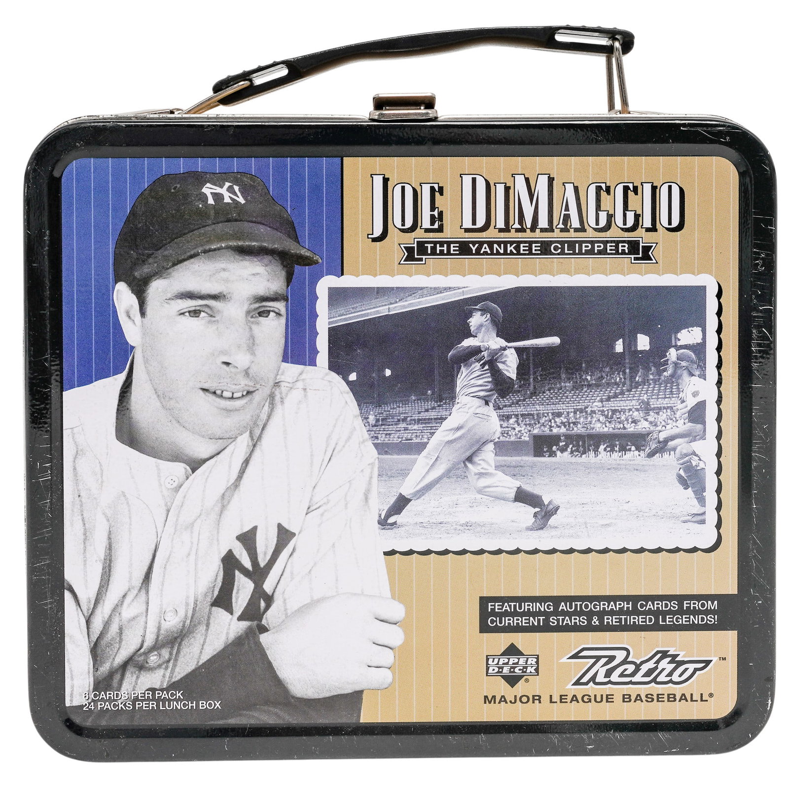 Upper Deck Retro Baseball Lunch Box Tin Joe DiMaggio Yankee Clipper (1 of 3)