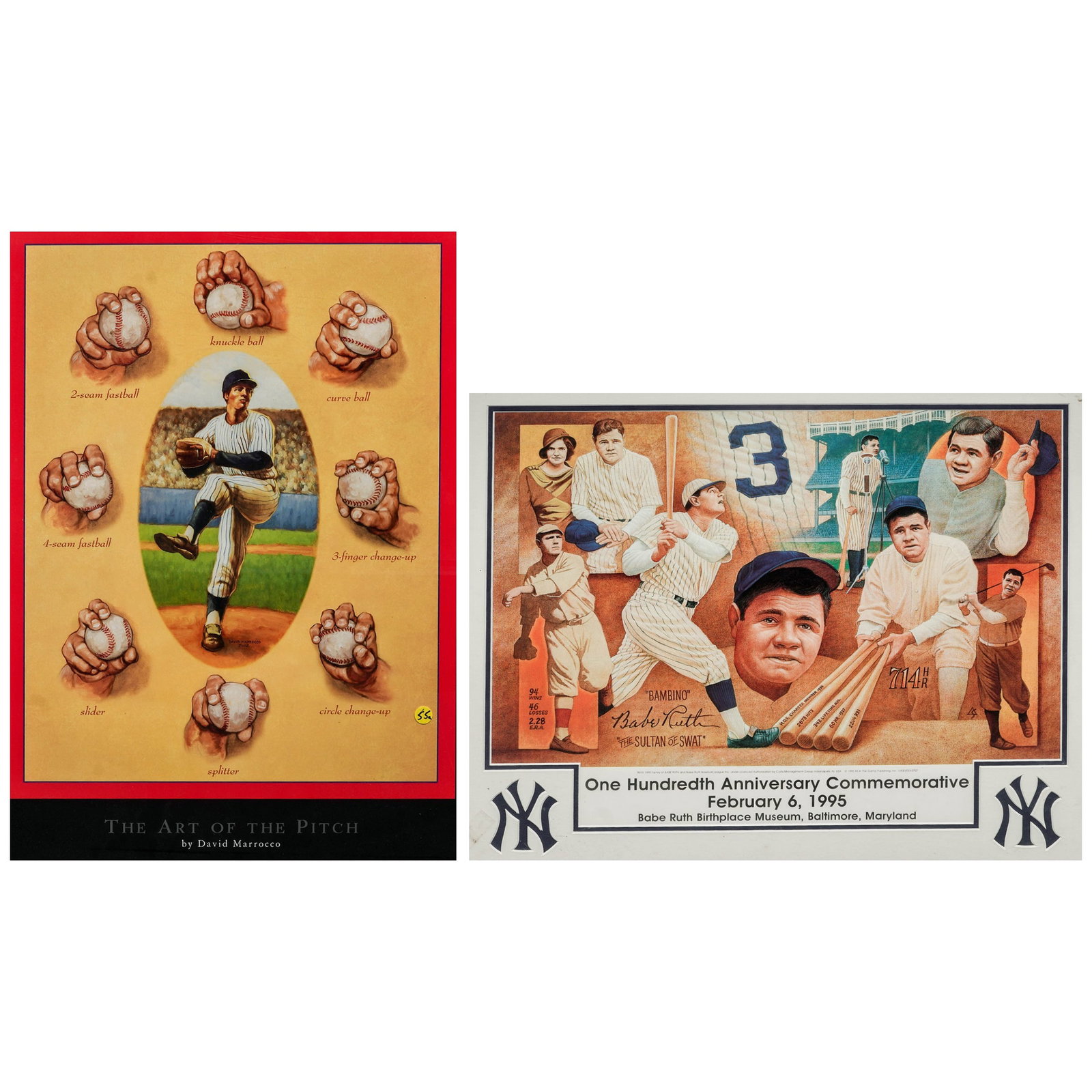 (2 pc) Framed Retro Baseball Posters (1 of 17)