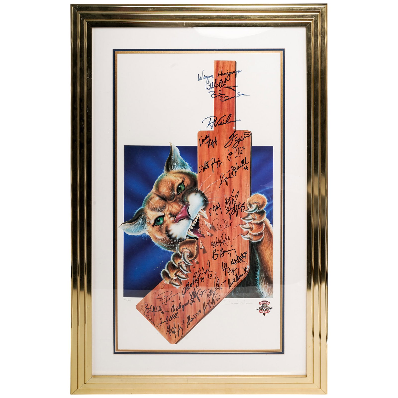 Team Signed Lithograph by Denis Periera Florida Panthers' Inaugural NHL Game: Team Signed Lithograph by Denis Periera Florida Panthers' Inaugural NHL Game c. 1993, USA This is a limited edition, signed lithograph commemorating the Florida Panthers' inaugural NHL game on October